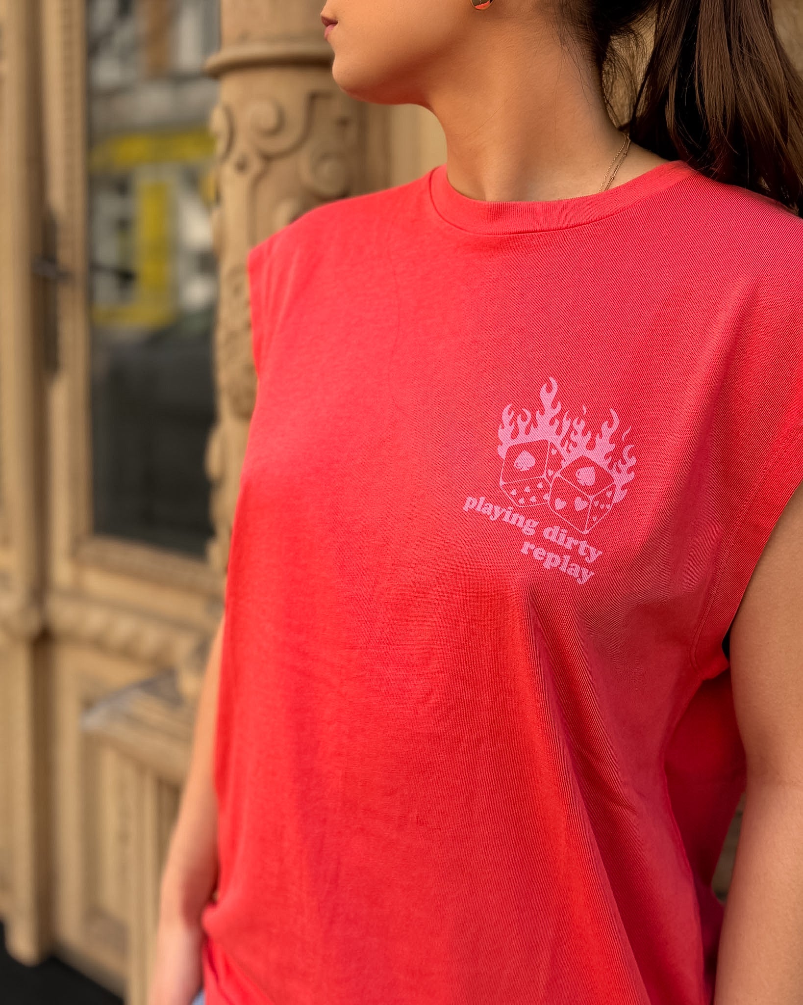 DÁMSKÉ TRIČKO REPLAY BEZ RUKÁVŮ “PLAYING DIRTY” - W3409F.000.23792D