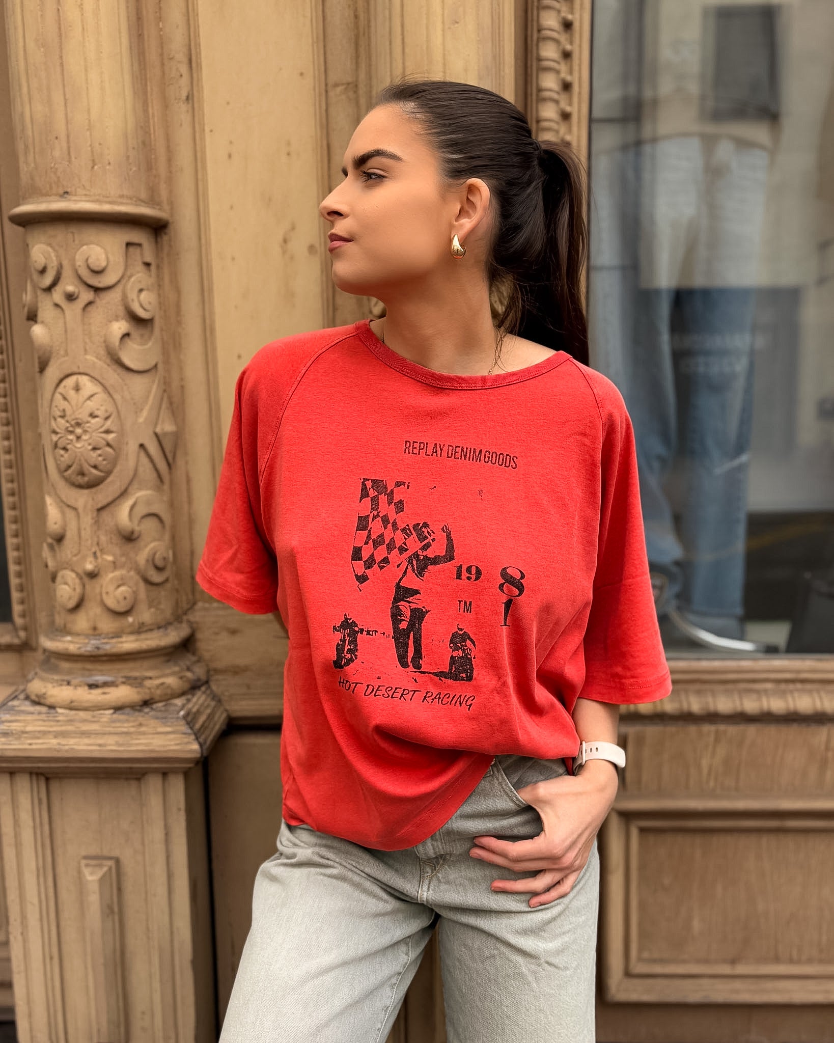 DÁMSKÉ TRIČKO REPLAY OVERSIZED STŘIHU - W3447C.000.23995A