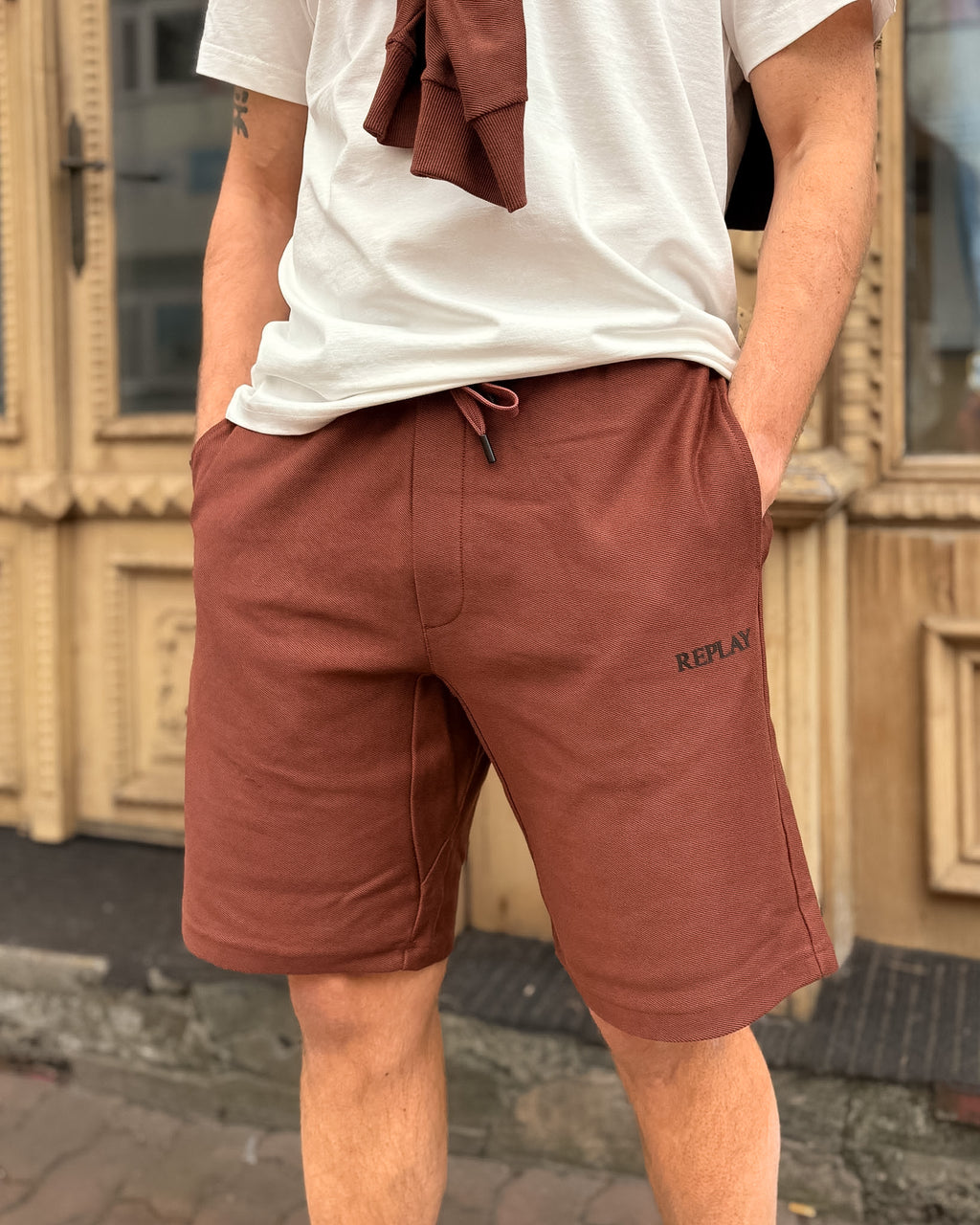 PÁNSKÉ TEPLÁKOVÉ ŠORTKY REPLAY S KLASICKÝM STŘIHEM
