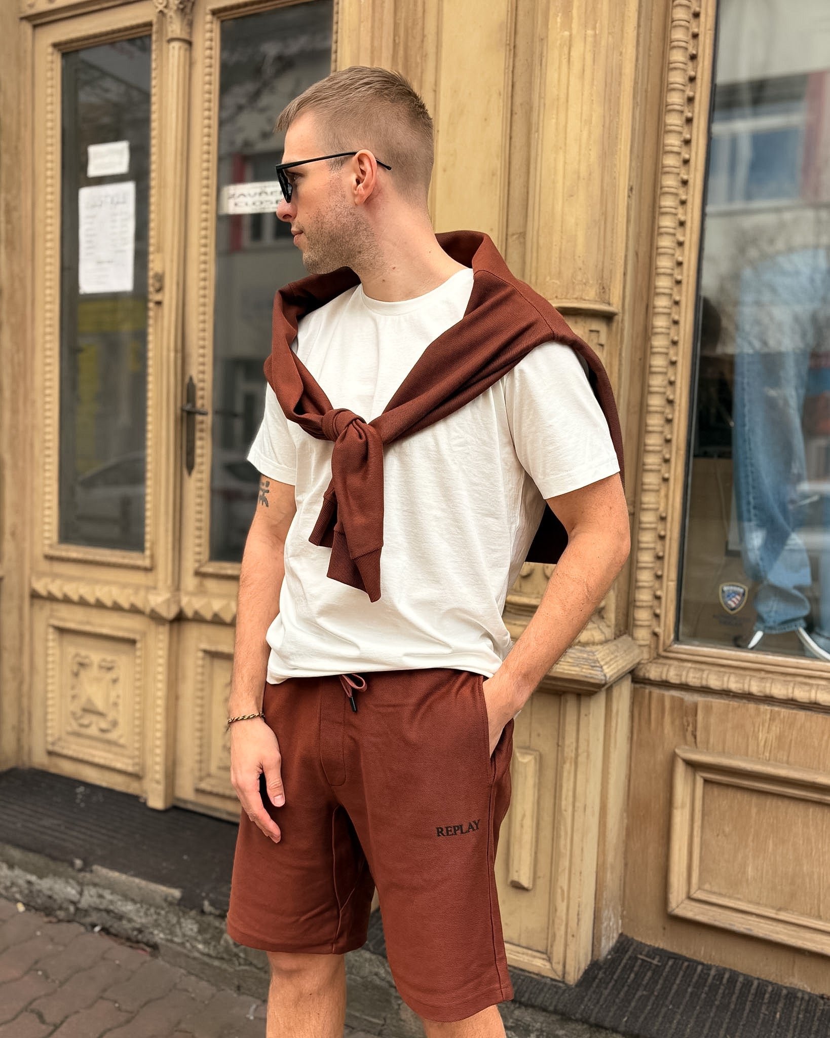 PÁNSKÉ TEPLÁKOVÉ ŠORTKY REPLAY S KLASICKÝM STŘIHEM