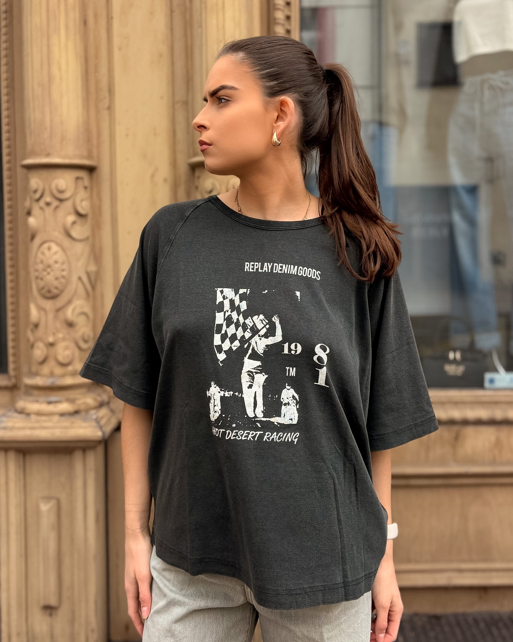 DÁMSKÉ TRIČKO REPLAY OVERSIZED STŘIHU - W3447C.000.23995A