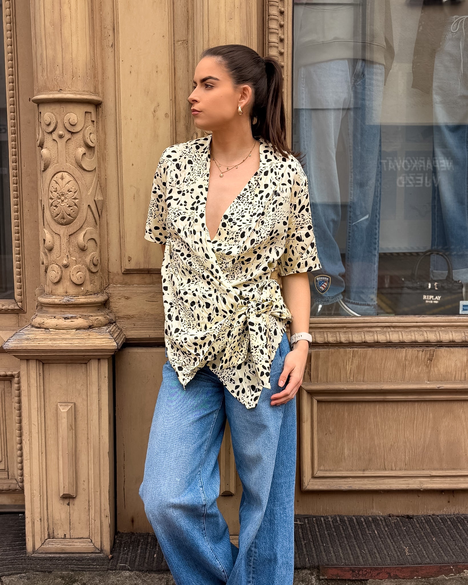 DÁMSKÁ BLŮZA REPLAY S CELOPLOŠNÝM POTISKEM