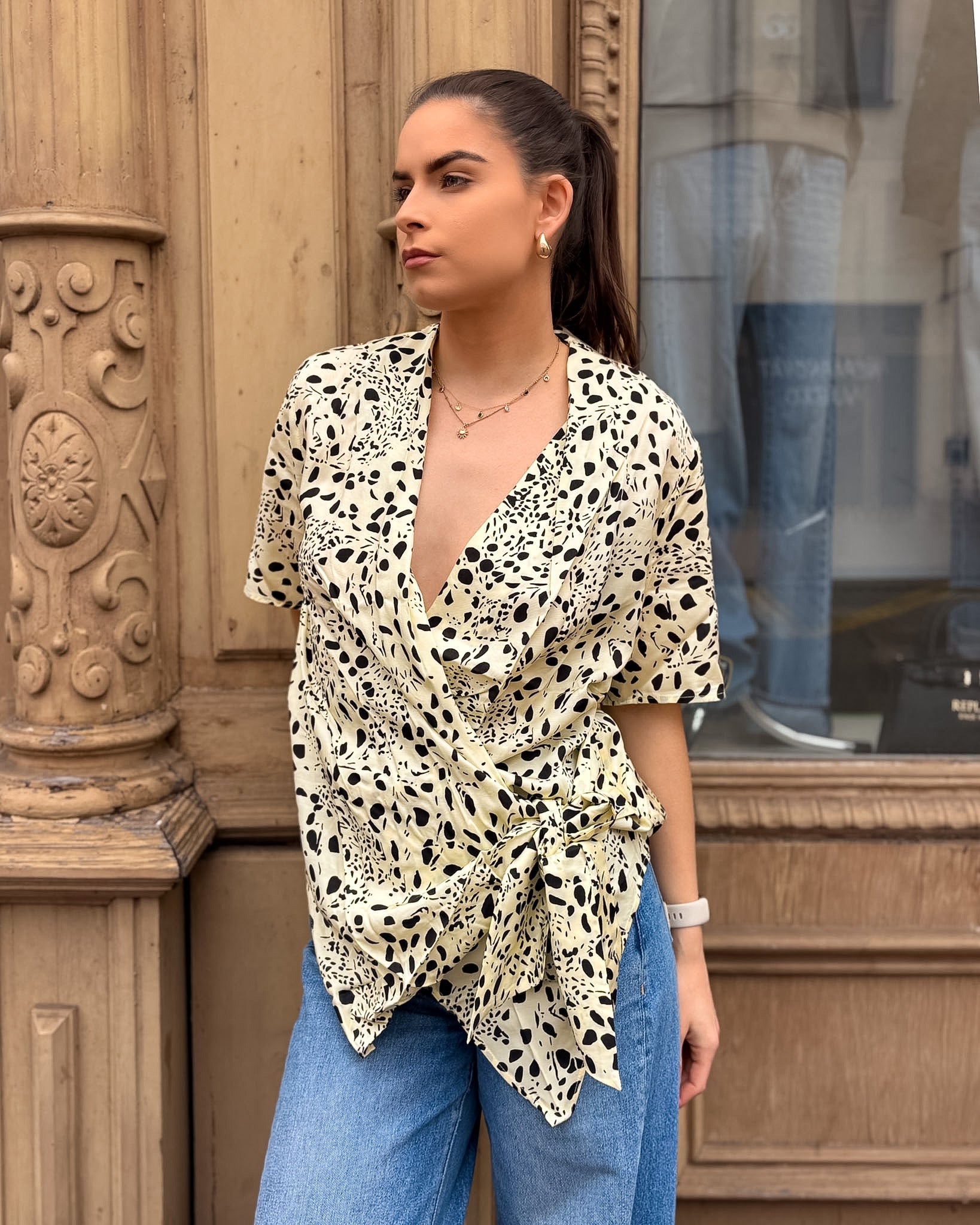 DÁMSKÁ BLŮZA REPLAY S CELOPLOŠNÝM POTISKEM