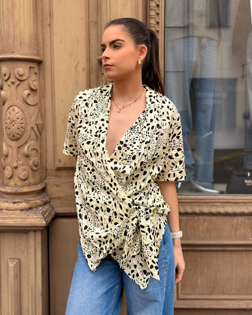 REPLAY WOMEN'S BLOUSE WITH ALL-OVER PRINT