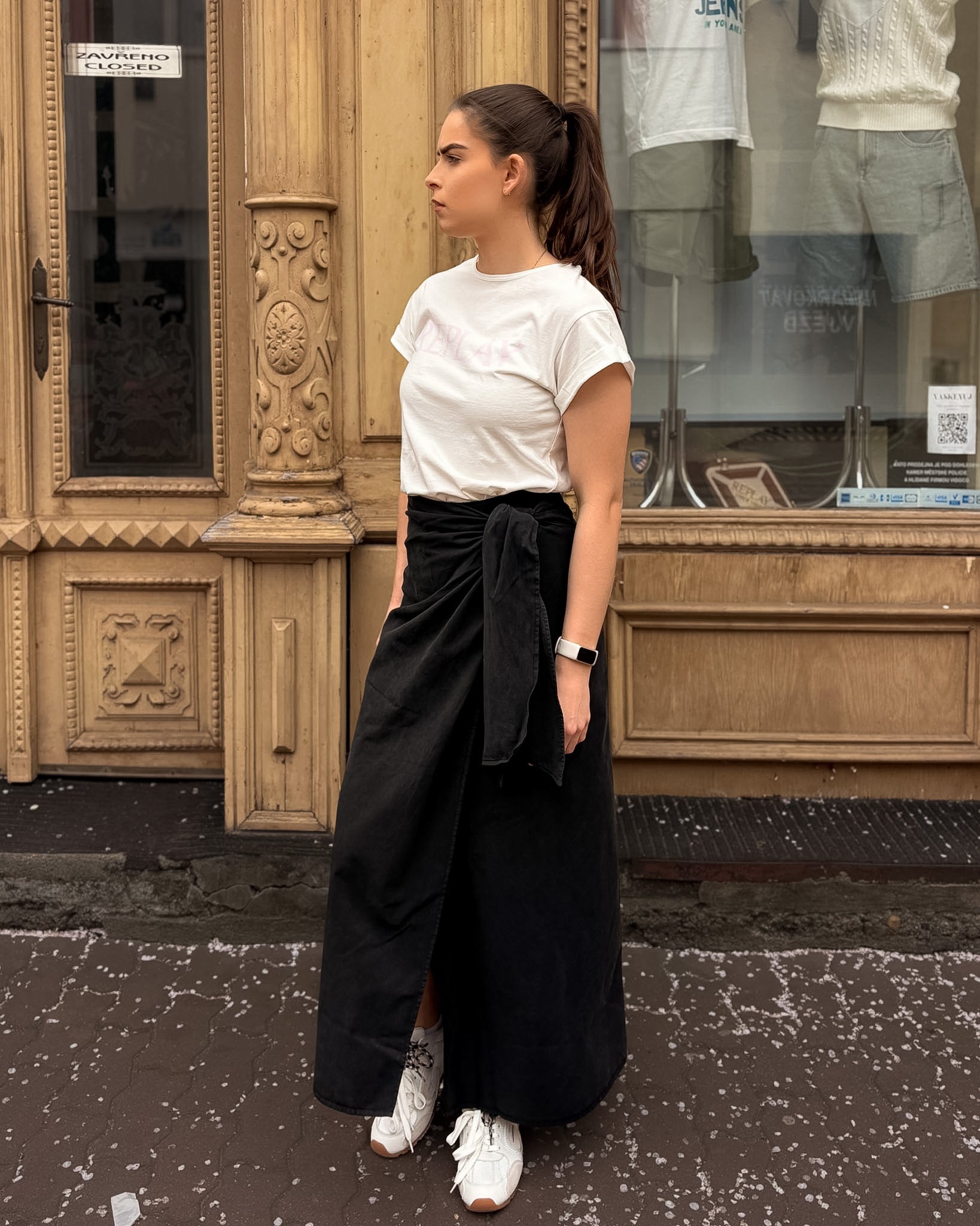 DLOUHÁ SUKNĚ REPLAY Z KEPRU S DRAPÉRIÍ 