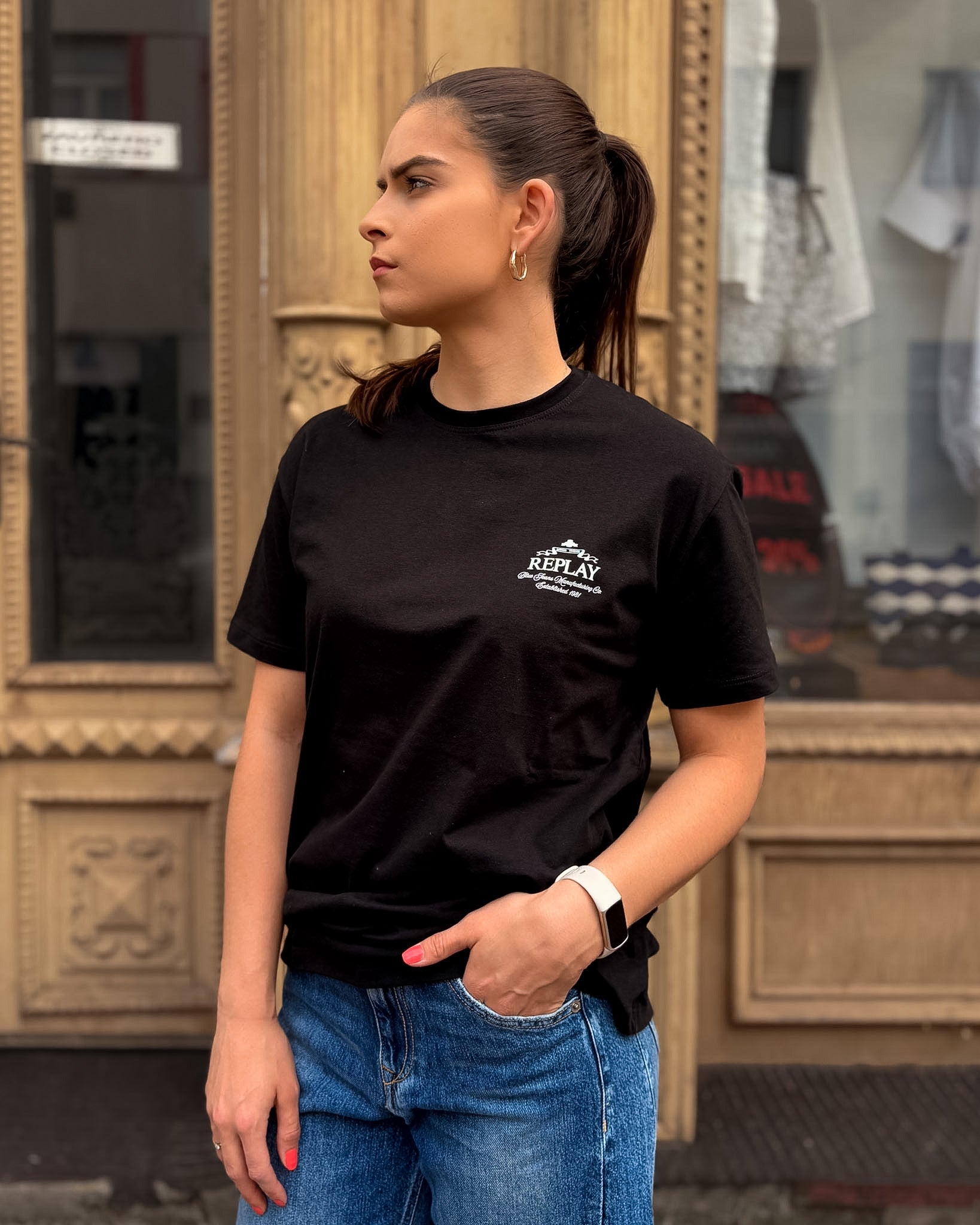 DÁMSKE TRIČKO REPLAY S ARCHÍVNYM LOGOM - W002G .001.00QMJ