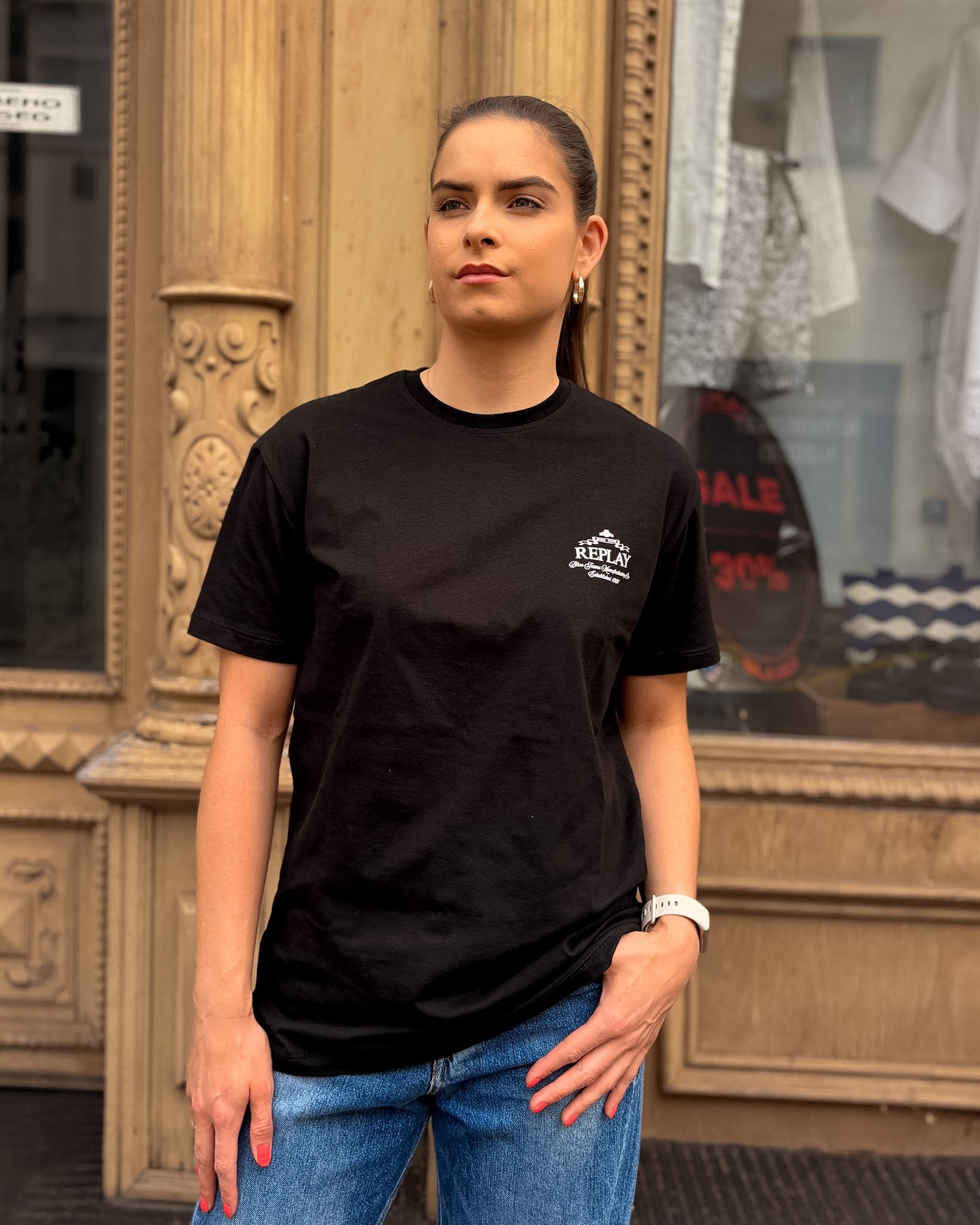 DÁMSKE TRIČKO REPLAY S ARCHÍVNYM LOGOM - W002G .001.00QMJ