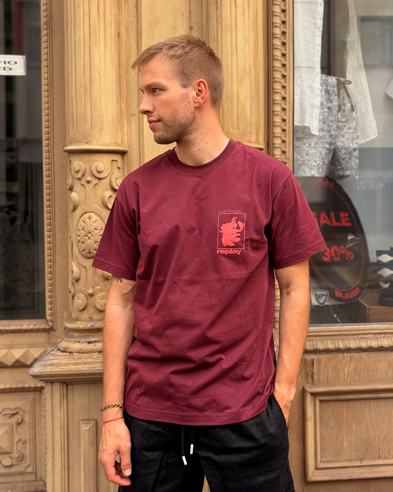 PÁNSKÉ TRIČKO REPLAY S POTISKEM "NOISE FEST" 
