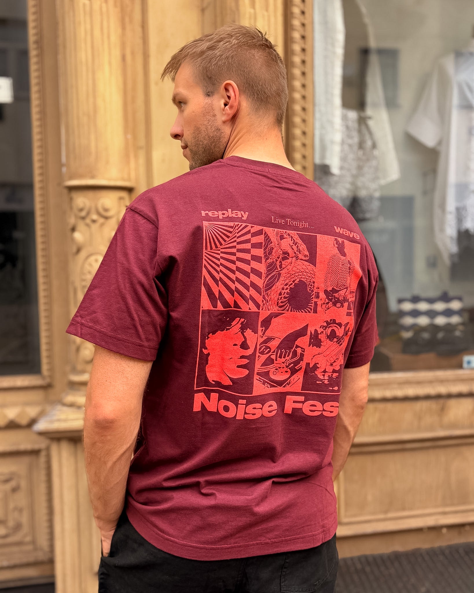 PÁNSKÉ TRIČKO REPLAY S POTISKEM "NOISE FEST" 