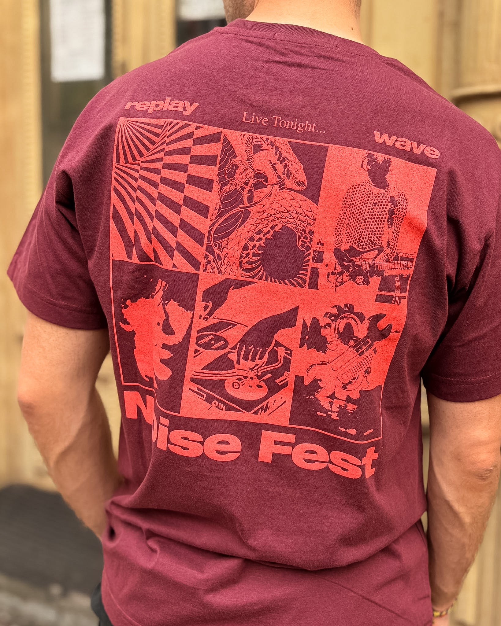 PÁNSKÉ TRIČKO REPLAY S POTISKEM "NOISE FEST" 
