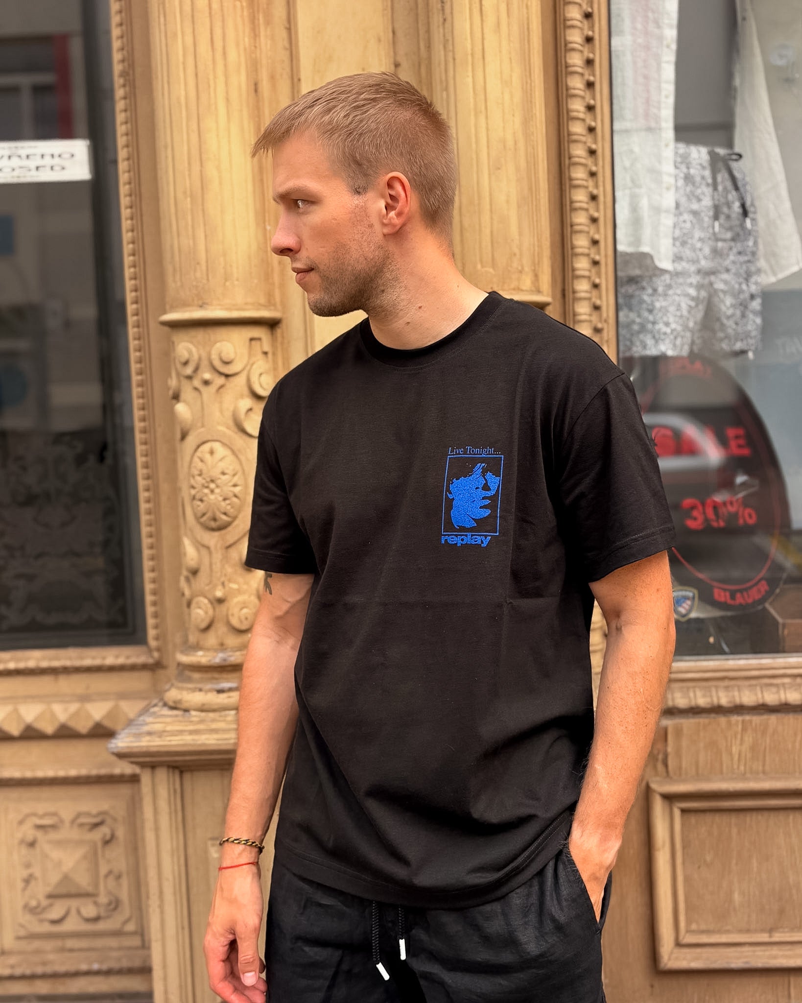 PÁNSKÉ TRIČKO REPLAY S POTISKEM "NOISE FEST" 