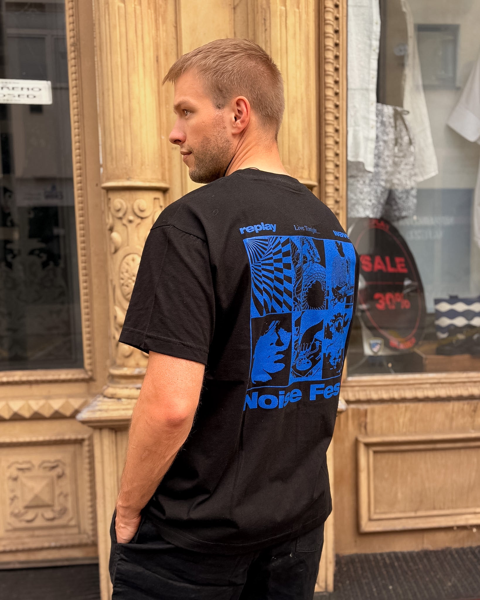 PÁNSKÉ TRIČKO REPLAY S POTISKEM "NOISE FEST" 