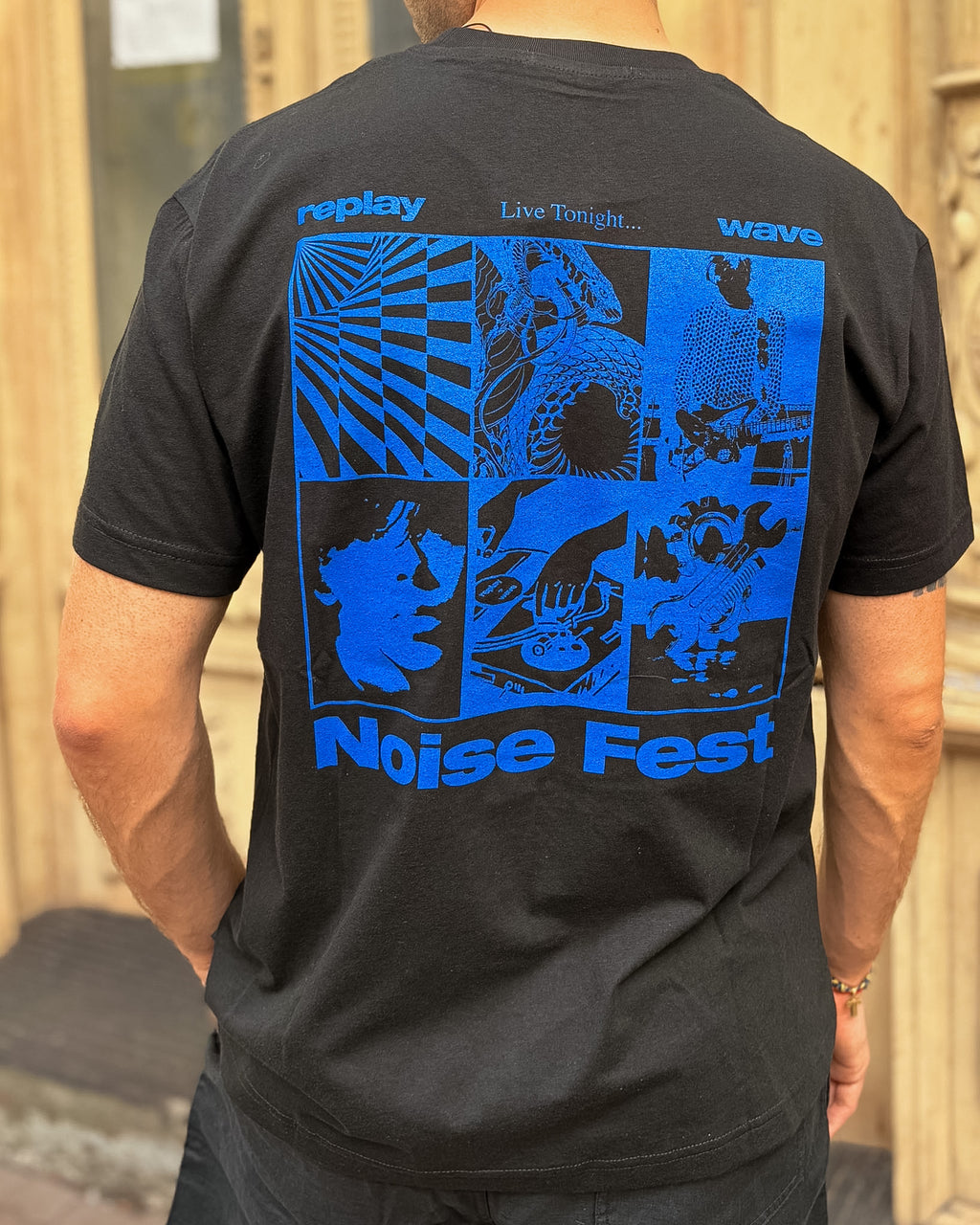 PÁNSKÉ TRIČKO REPLAY S POTISKEM "NOISE FEST" 