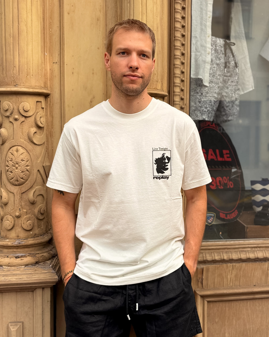 PÁNSKÉ TRIČKO REPLAY S POTISKEM "NOISE FEST" 