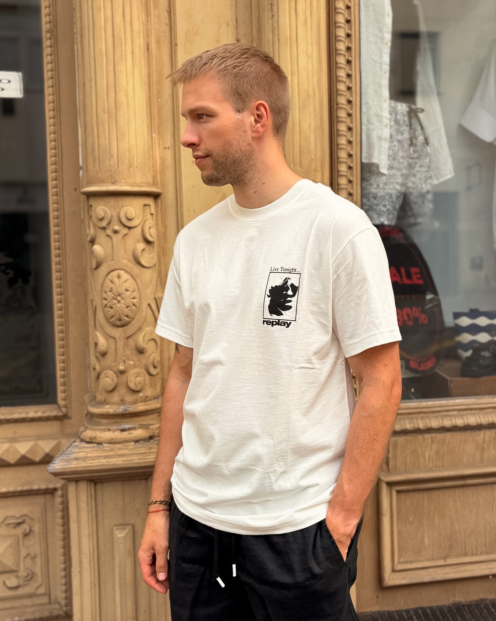 PÁNSKÉ TRIČKO REPLAY S POTISKEM "NOISE FEST" 