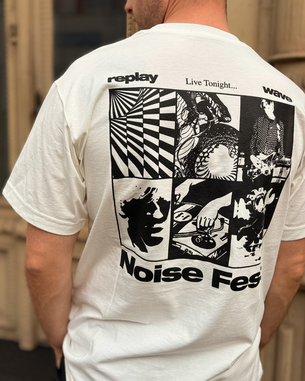 PÁNSKÉ TRIČKO REPLAY S POTISKEM "NOISE FEST" 
