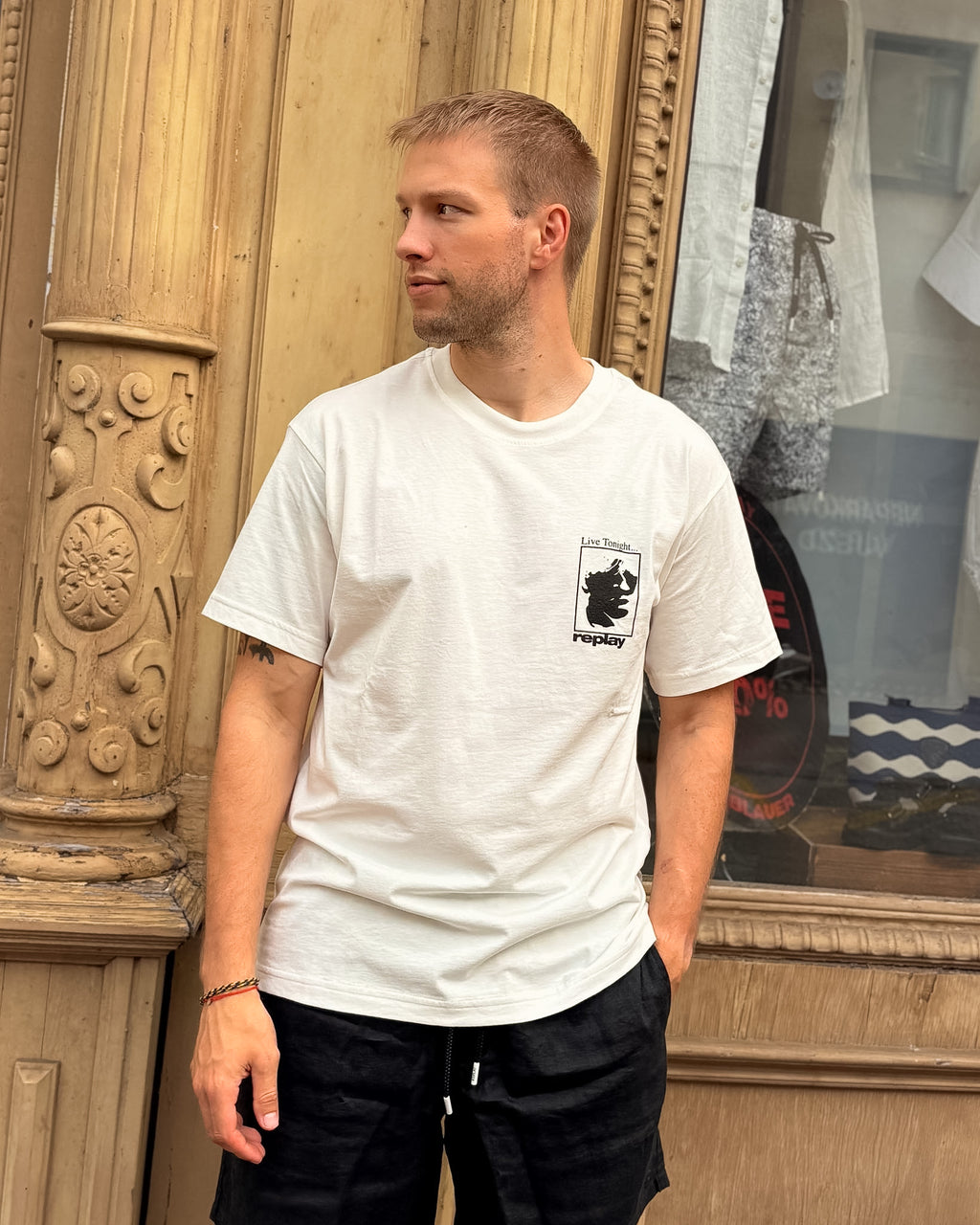 PÁNSKÉ TRIČKO REPLAY S POTISKEM "NOISE FEST" 