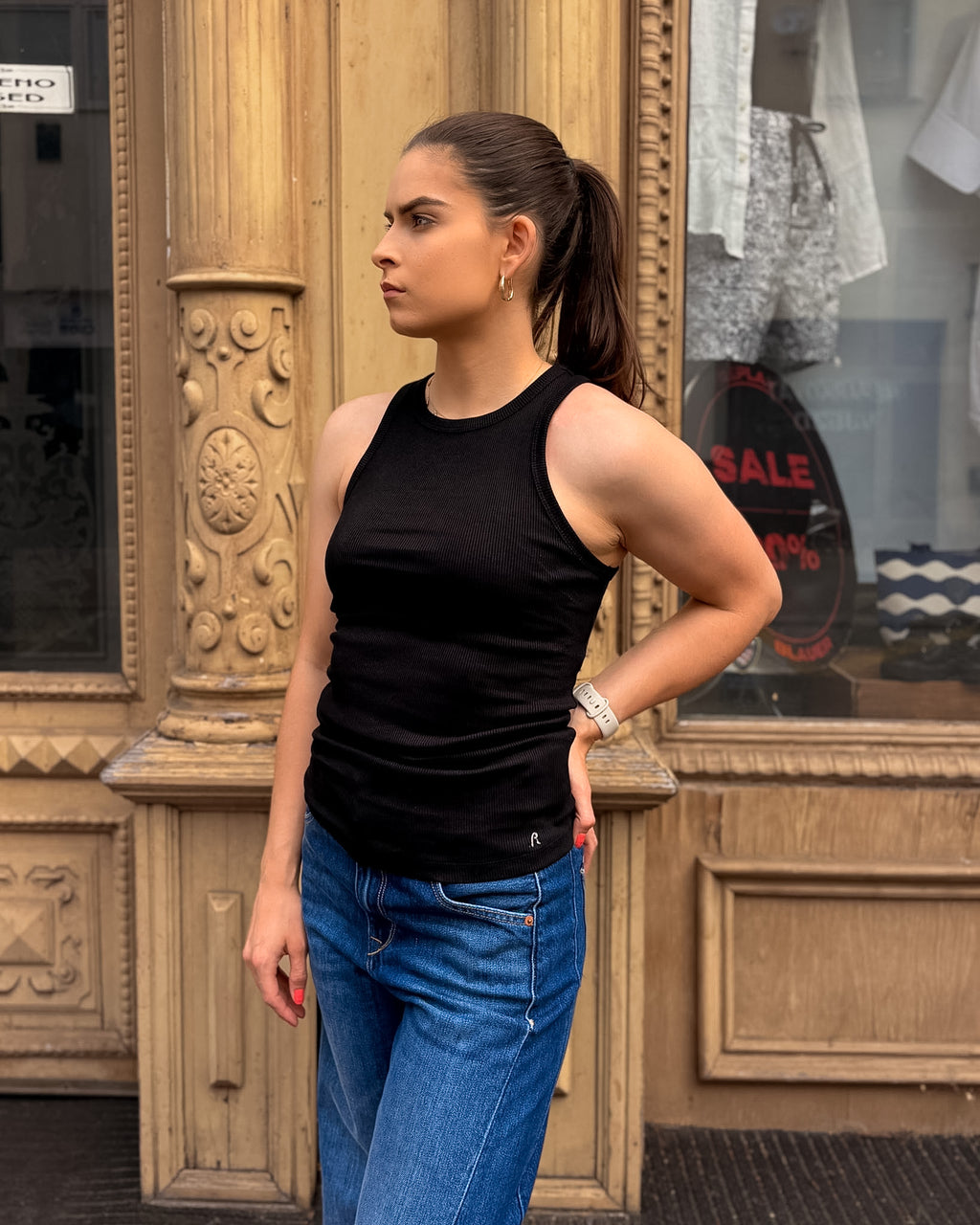 REPLAY WOMEN'S RIBBED KNIT TANK TOP