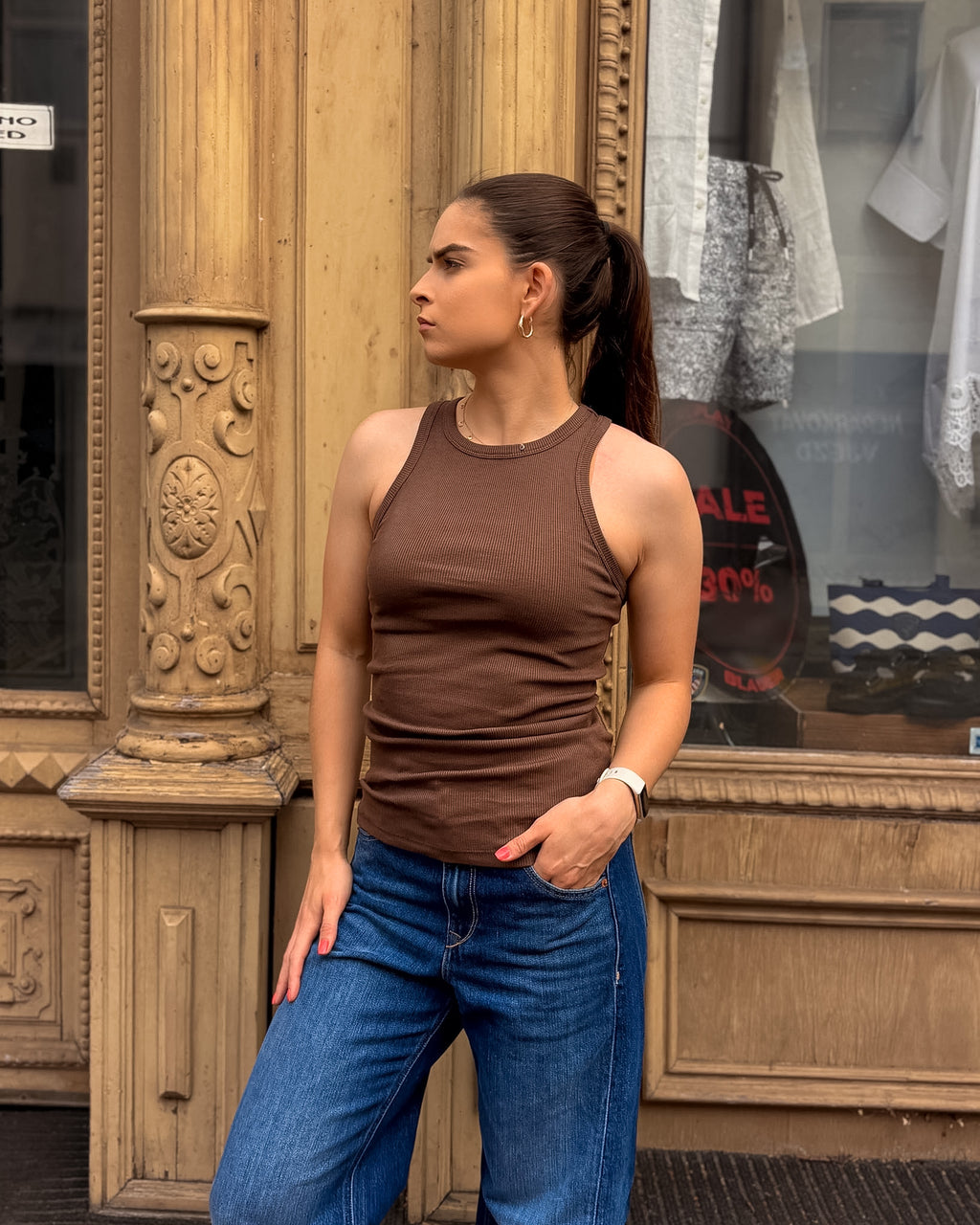REPLAY WOMEN'S RIBBED KNIT TANK TOP