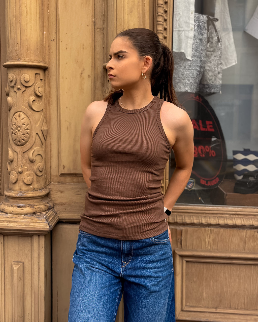 REPLAY WOMEN'S RIBBED KNIT TANK TOP