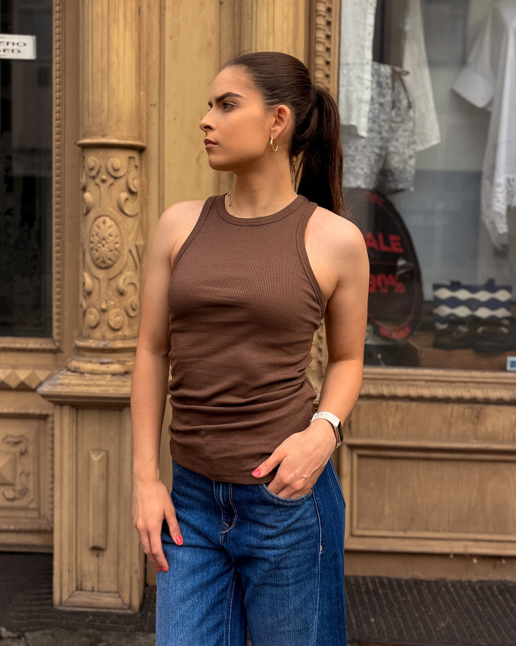 REPLAY WOMEN'S RIBBED KNIT TANK TOP