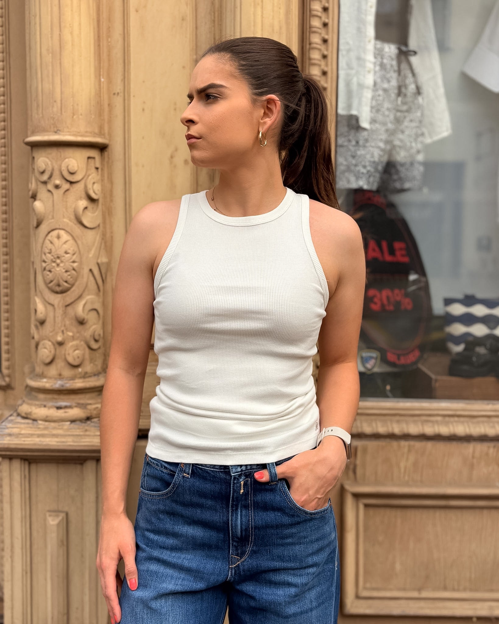 REPLAY WOMEN'S RIBBED KNIT TANK TOP