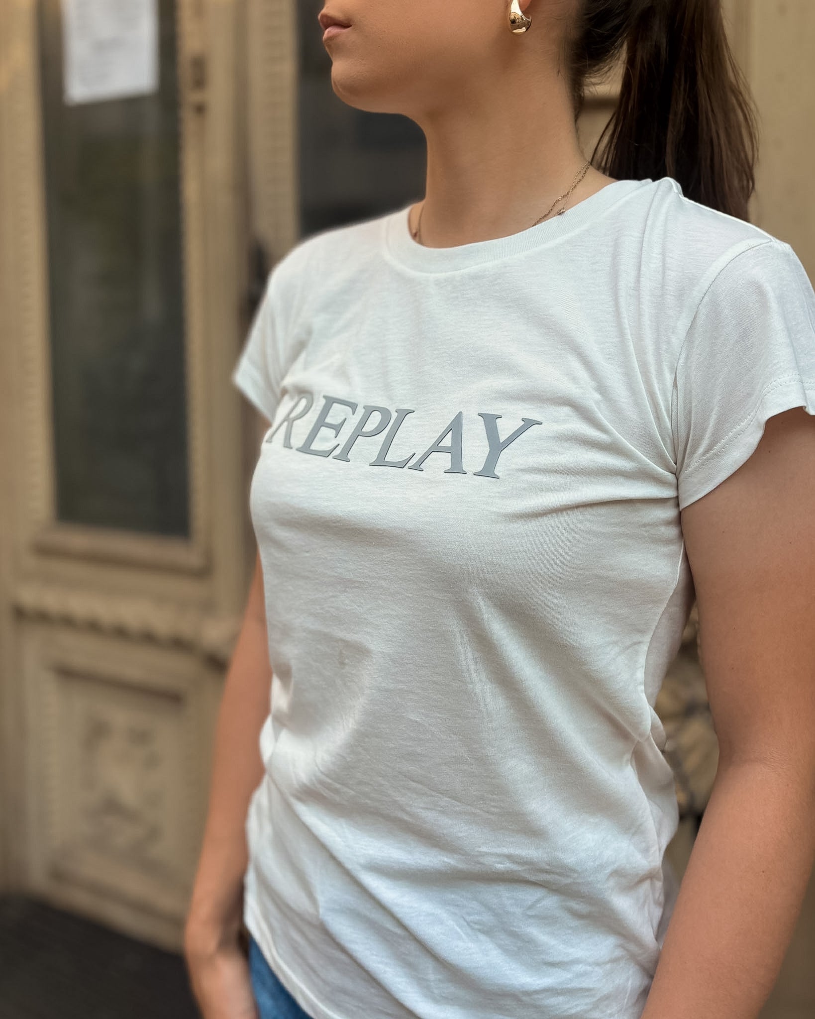 DÁMSKÉ TRIČKO REPLAY S POTISKEM NA HRUDI 