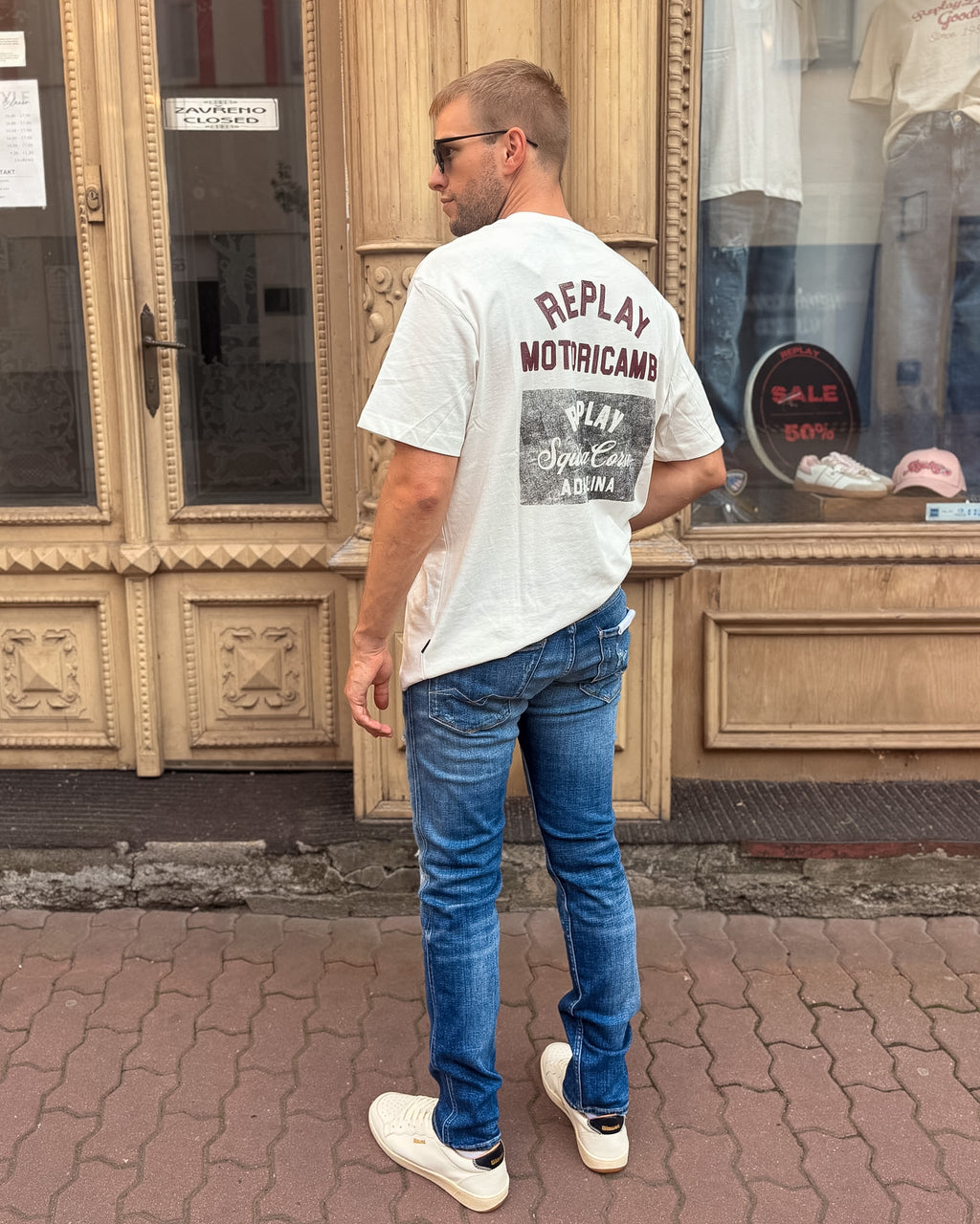 HERREN-JEANS REPLAY ANBASS SLIM FIT MIT USED-EFFEKT - M0914 .00Q.141 252