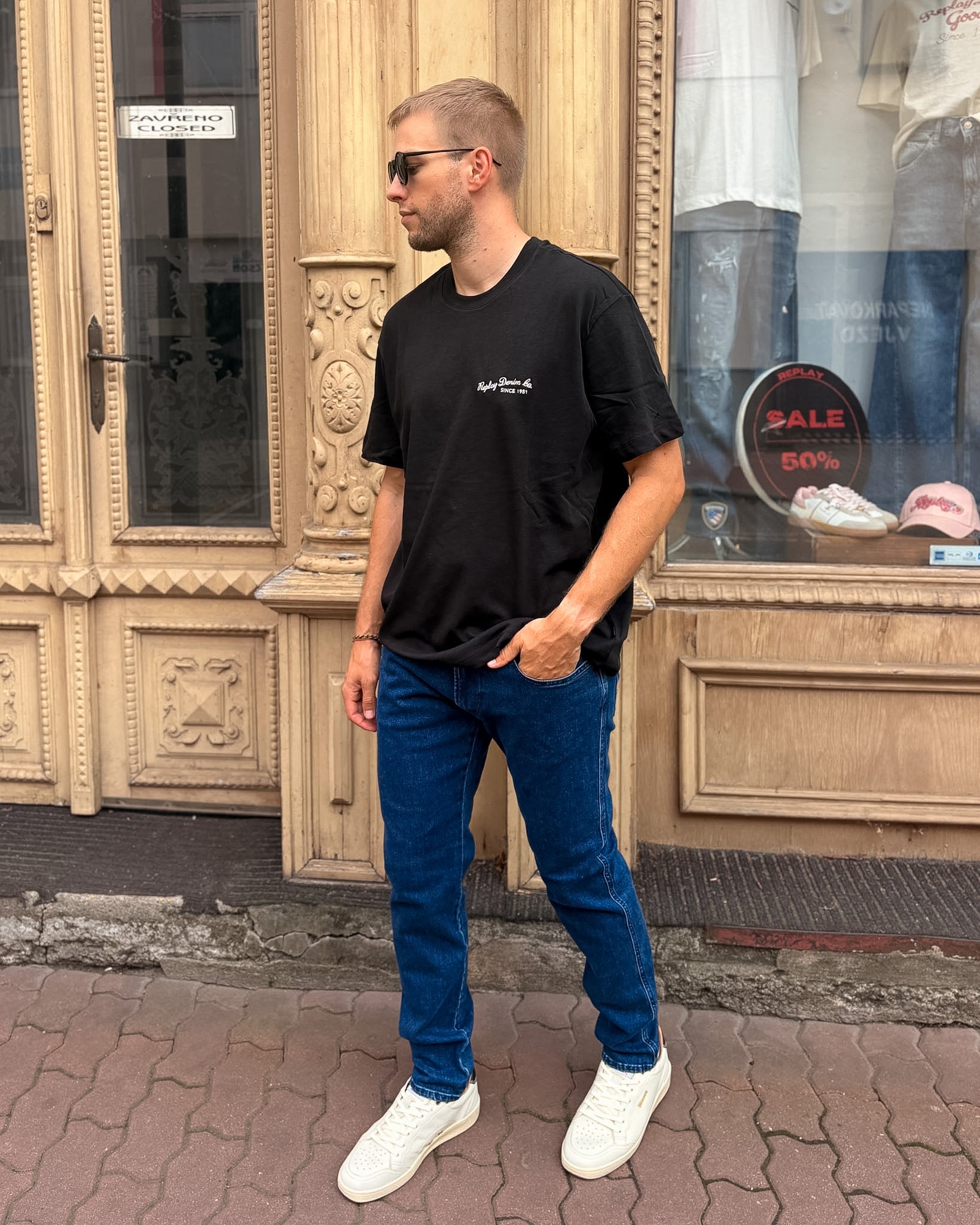 HERREN-JEANS REPLAY ANBASS SLIM FIT IN DUNKELBLAU - M0914 .000.879 264