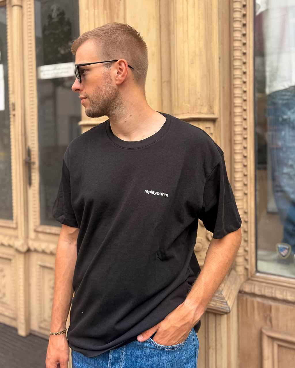 HERREN-T-SHIRT REPLAY MIT AUFDRUCK "REPLAY©DNM" - M12BF .003.7242KW