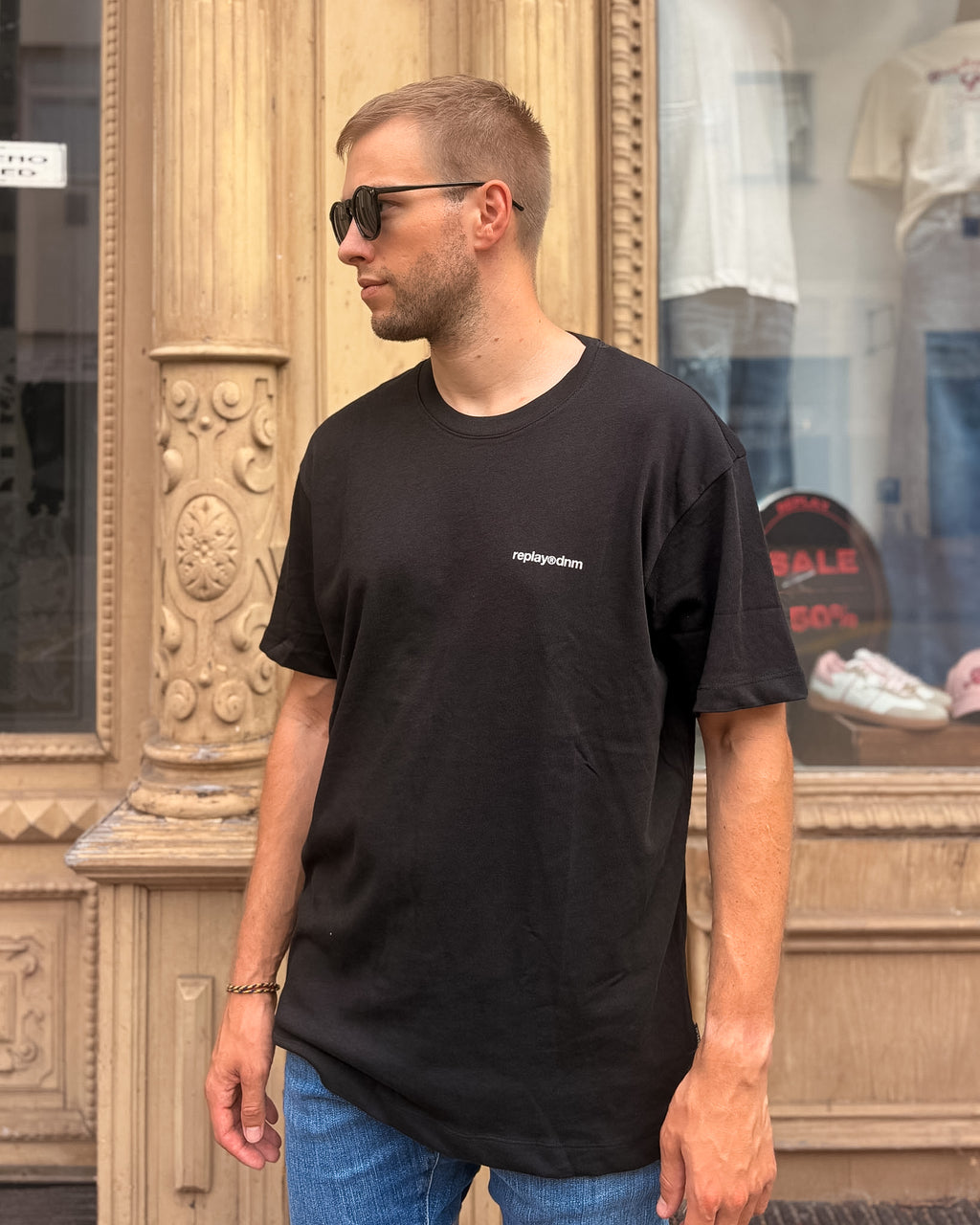 HERREN-T-SHIRT REPLAY MIT AUFDRUCK "REPLAY©DNM" - M12BF .003.7242KW