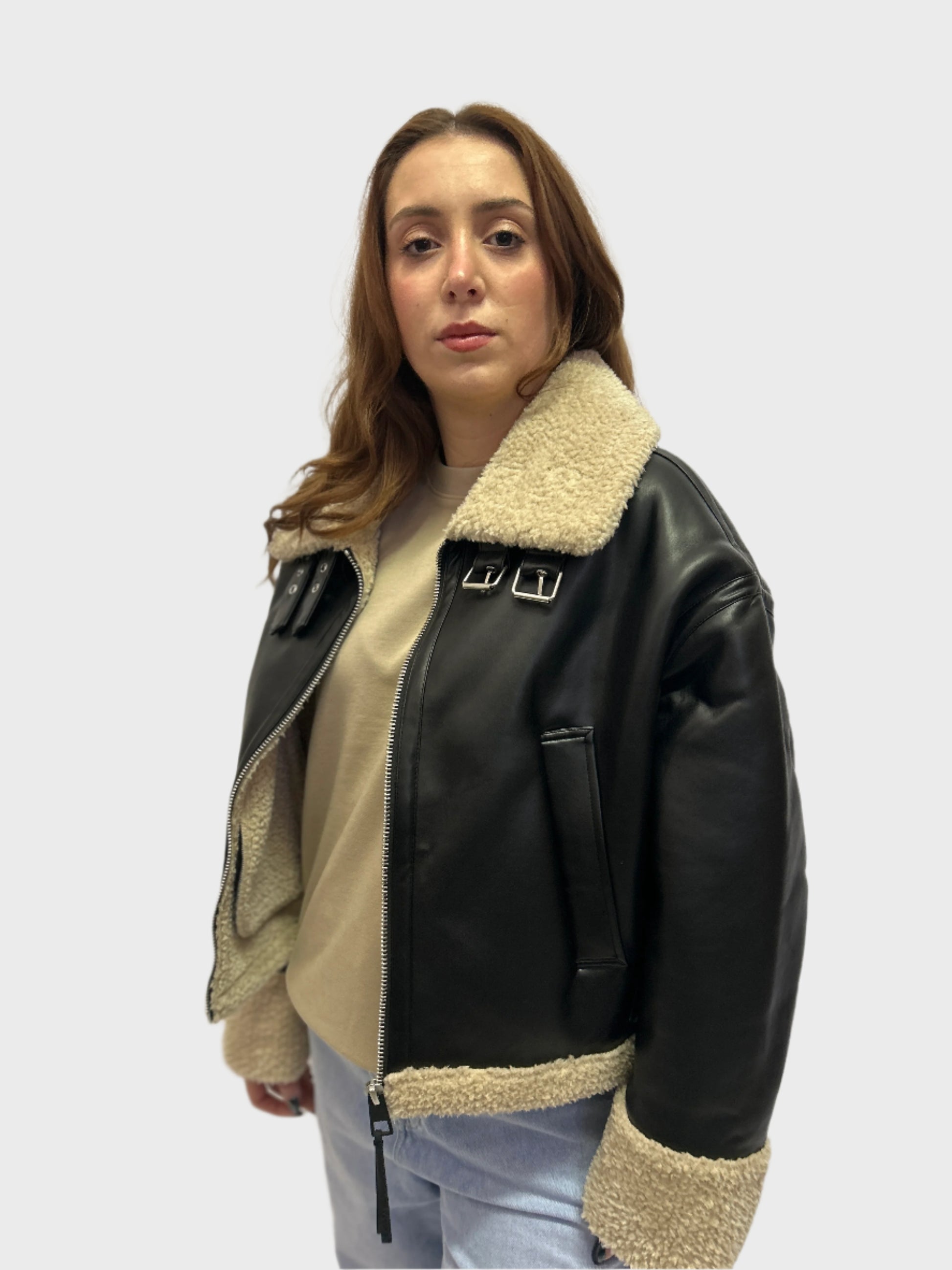 REPLAY DÁMSKÁ BUNDA Z EKO KŮŽE