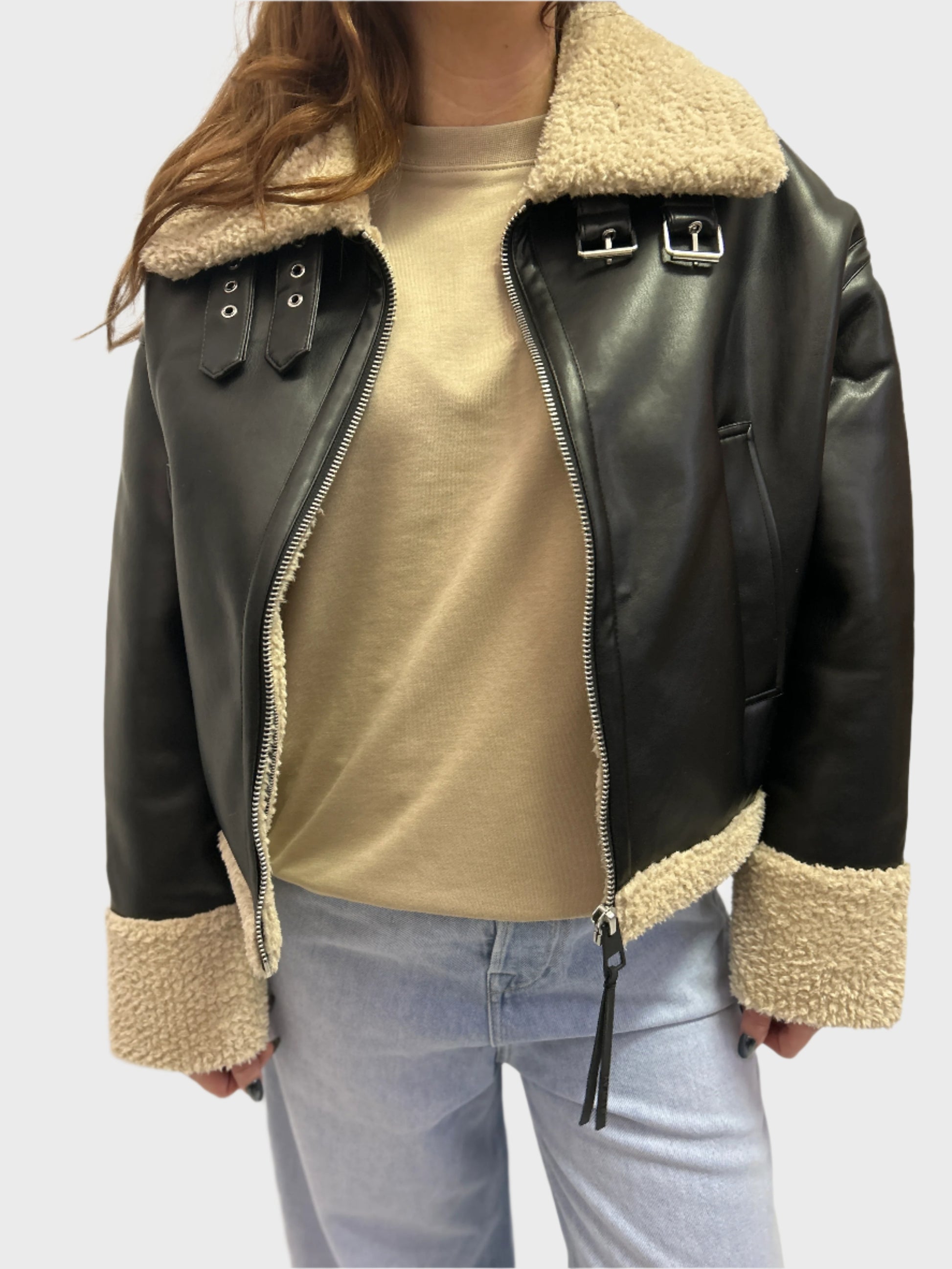 REPLAY DÁMSKÁ BUNDA Z EKO KŮŽE