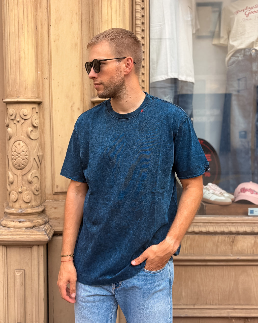 HERREN-T-SHIRT REPLAY MIT WASHED-EFFEKT - M13LP .000.7242KG