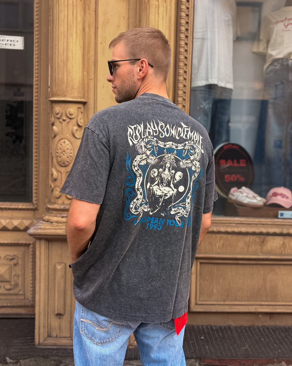 HERREN-T-SHIRT REPLAY MIT AUFDRUCK „SONIC TEMPLE“ - M12BF .000.7242KG