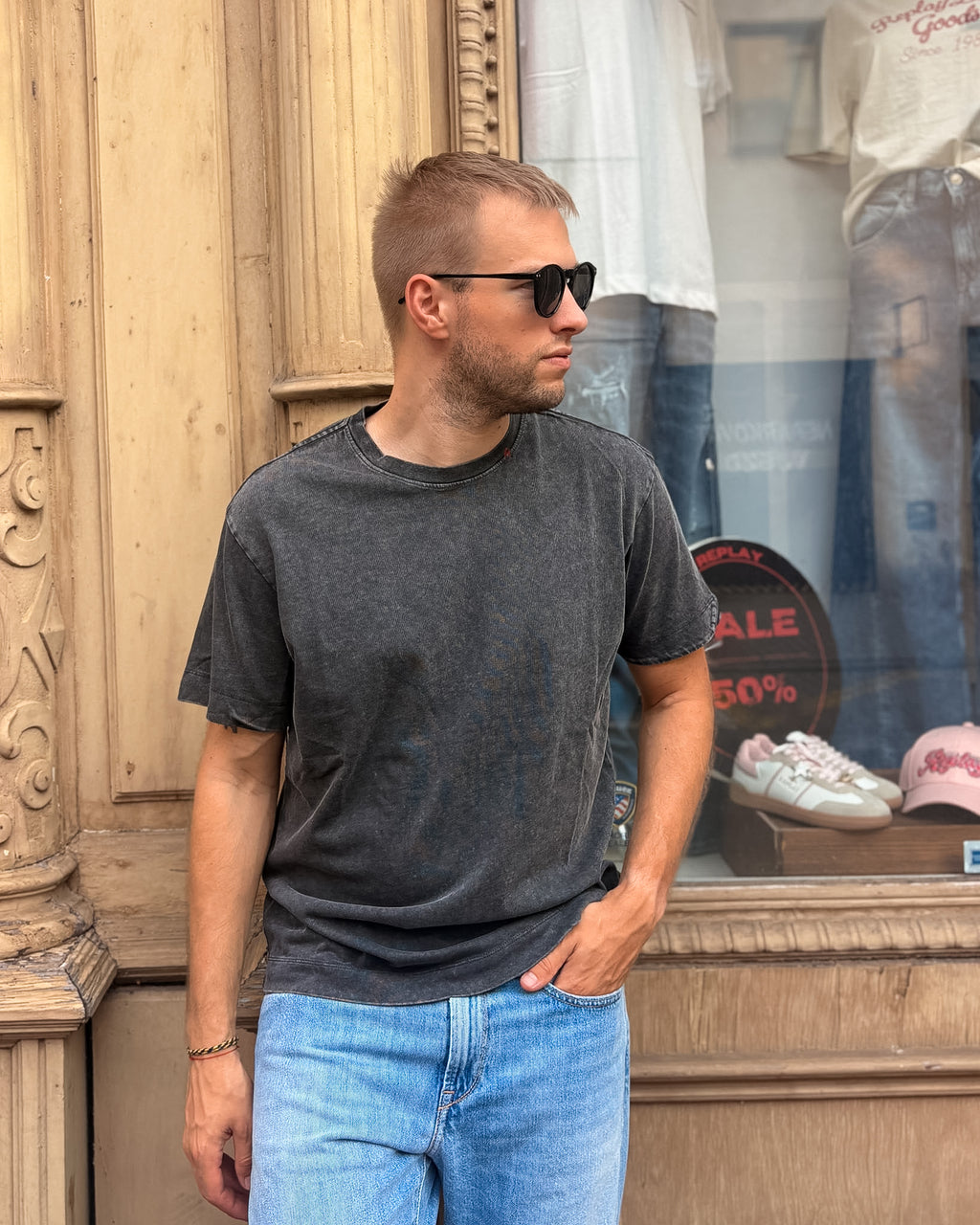 HERREN-T-SHIRT REPLAY MIT WASHED-EFFEKT - M13LP .000.7242KG