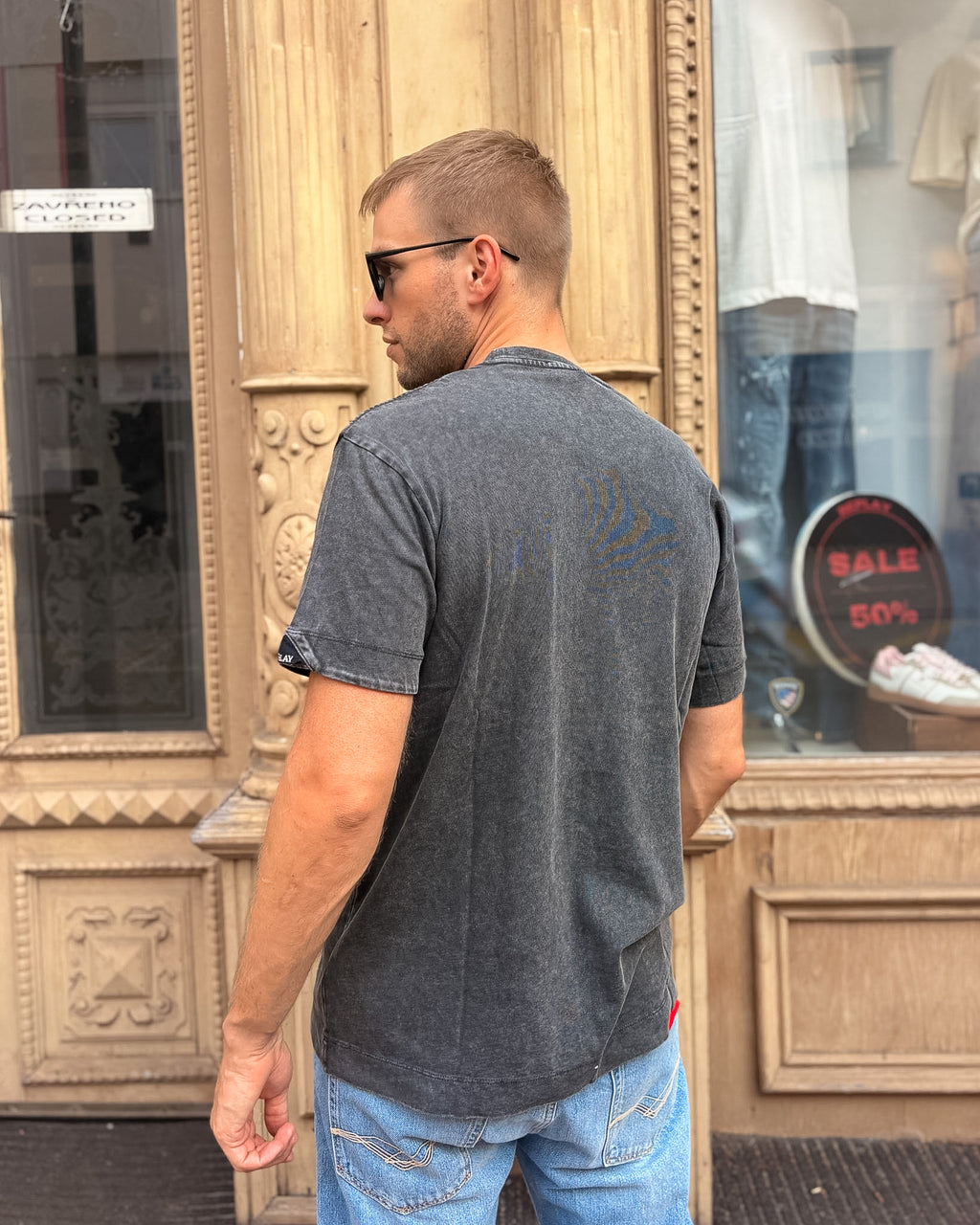 HERREN-T-SHIRT REPLAY MIT WASHED-EFFEKT - M13LP .000.7242KG