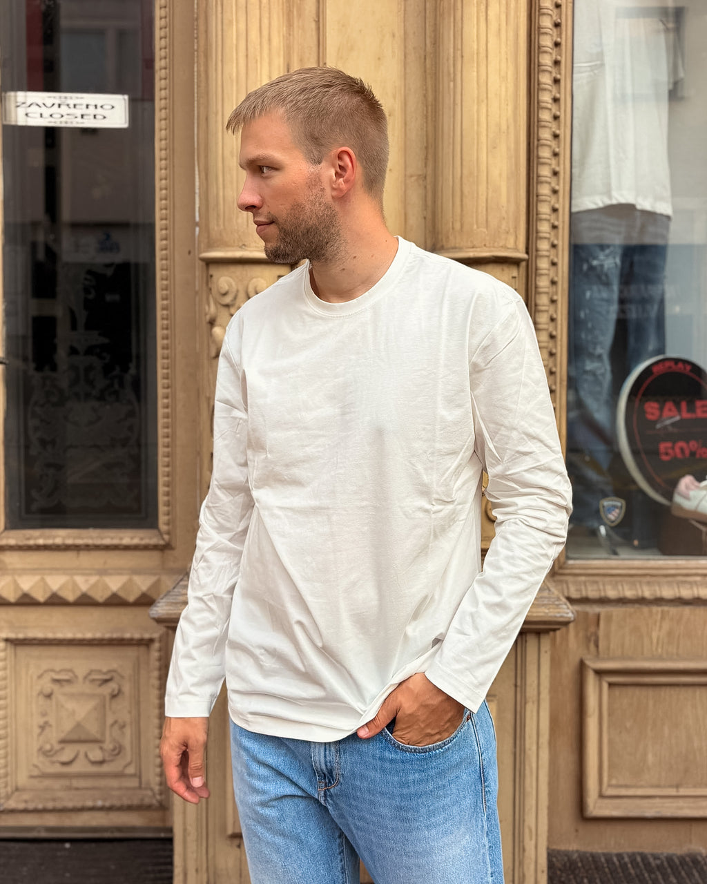 HERREN-LANGARM-T-SHIRT REPLAY - M13LM .000.7242MW