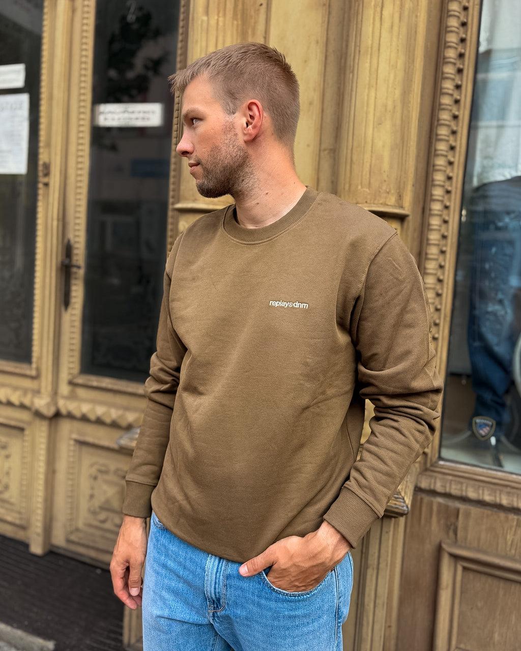 HERREN-SWEATSHIRT REPLAY MIT RUNDHALSAUSSCHNITT – M13LR .000.7242OW