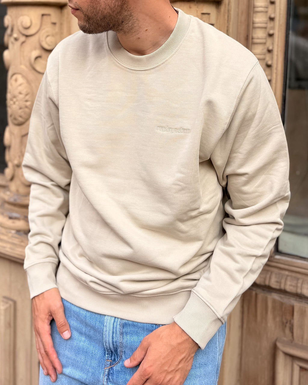 HERREN-SWEATSHIRT REPLAY MIT RUNDHALSAUSSCHNITT – M13LR .000.7242OW