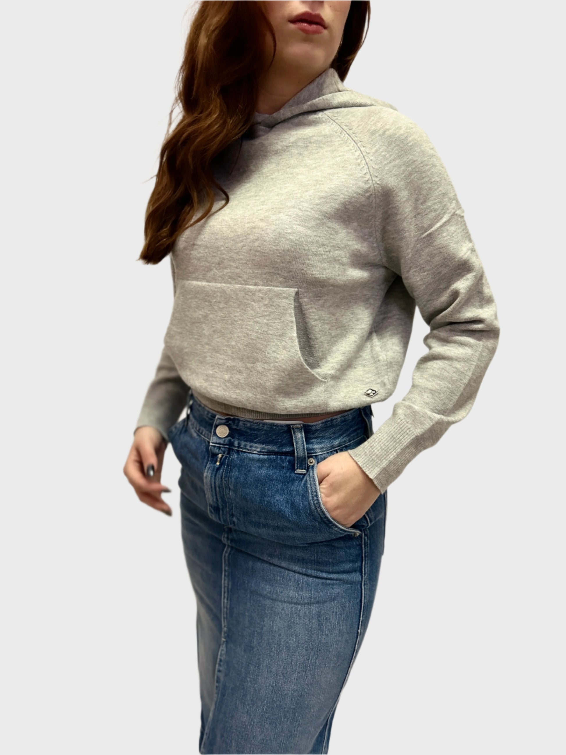 REPLAY DÁMSKÁ DŽÍNOVÁ MIDI SUKNĚ S ROZPARKEM