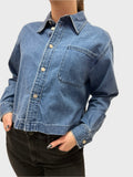 REPLAY WOMEN'S CROP DENIM SHIRT