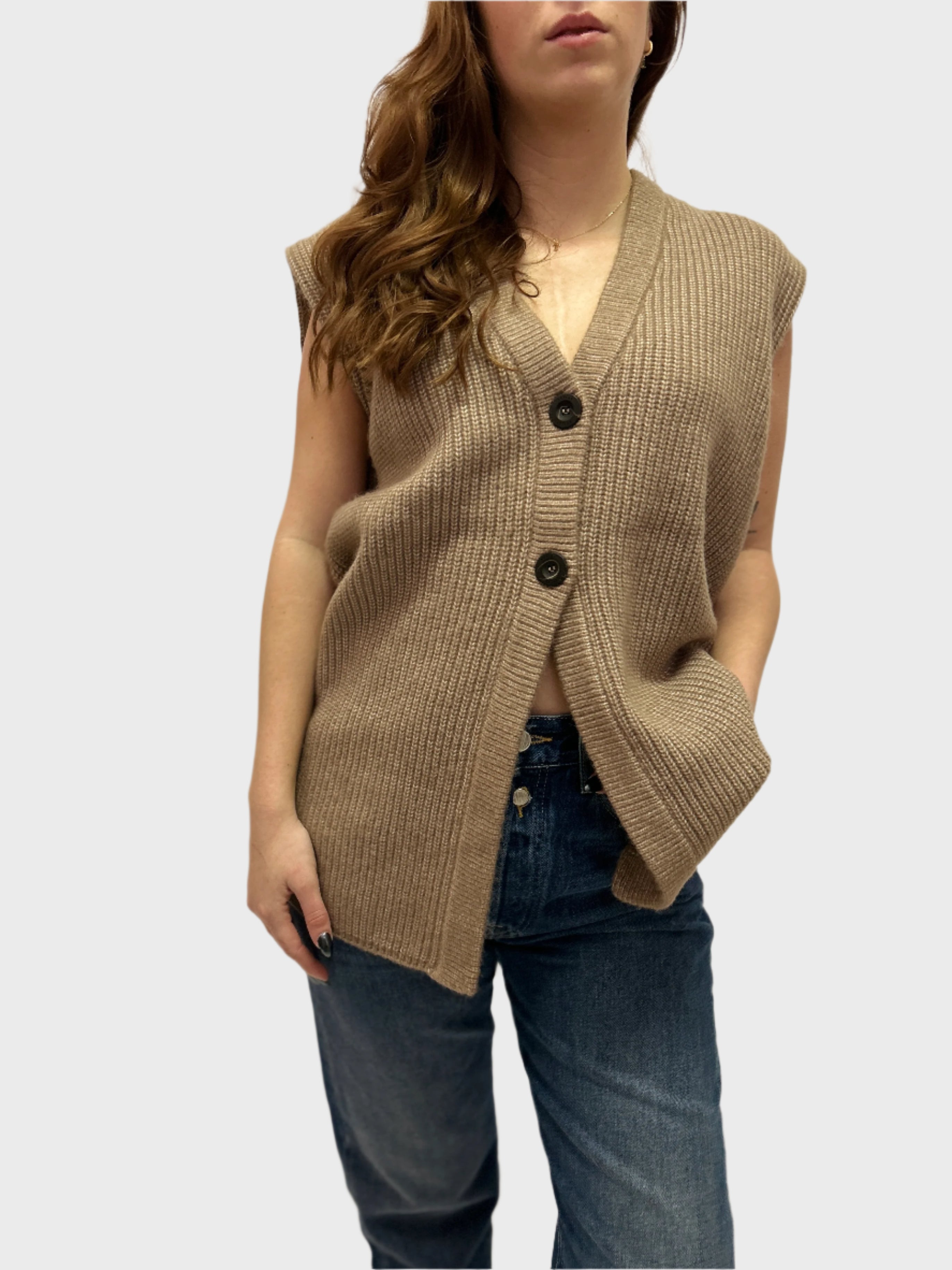 REPLAY WOMEN'S KNITTED BUTTONED VEST