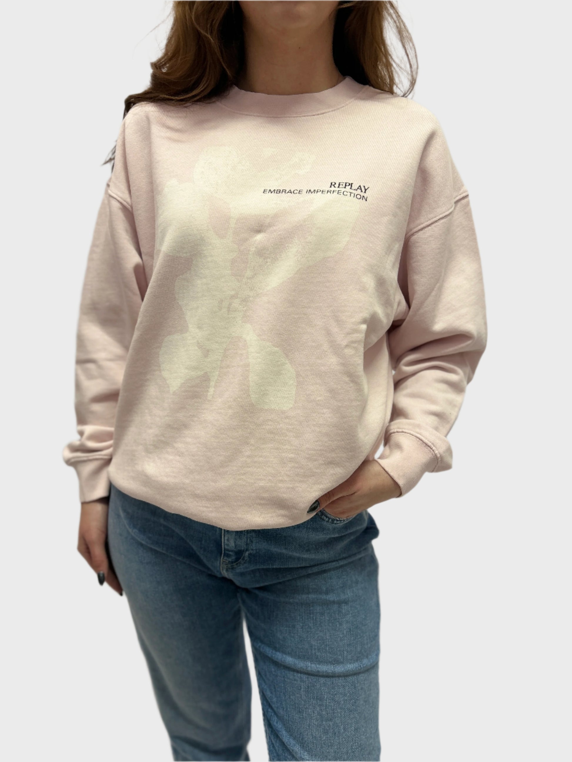 REPLAY DÁMSKÁ MIKINA S POTISKEM KVĚTIN