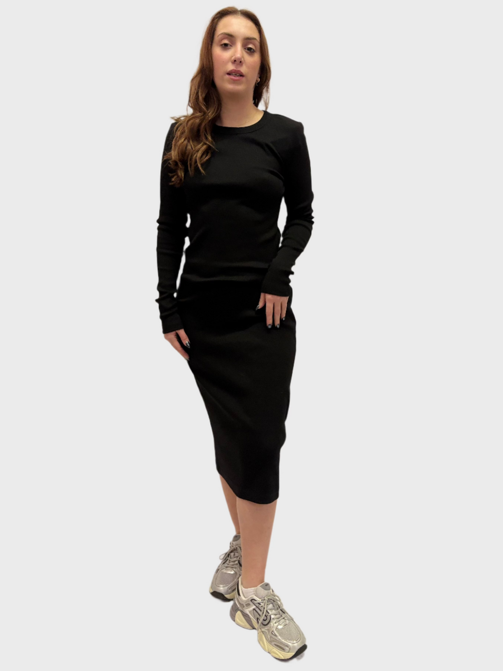 REPLAY ŽEBROVANÉ MIDI ŠATY SLIM-FIT STŘIHU