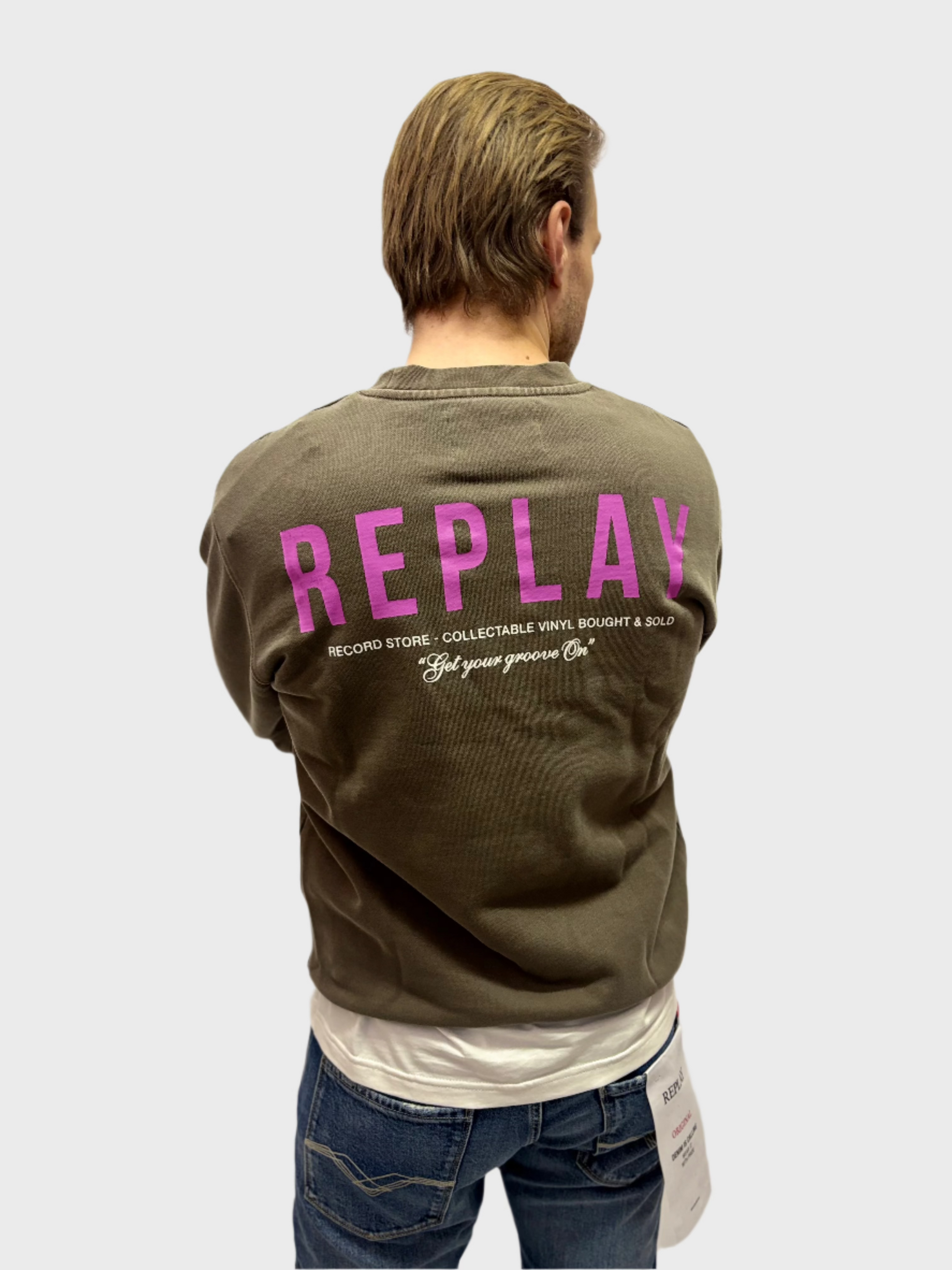 REPLAY PÁNSKÁ MIKINA S POTISKEM NA ZÁDECH