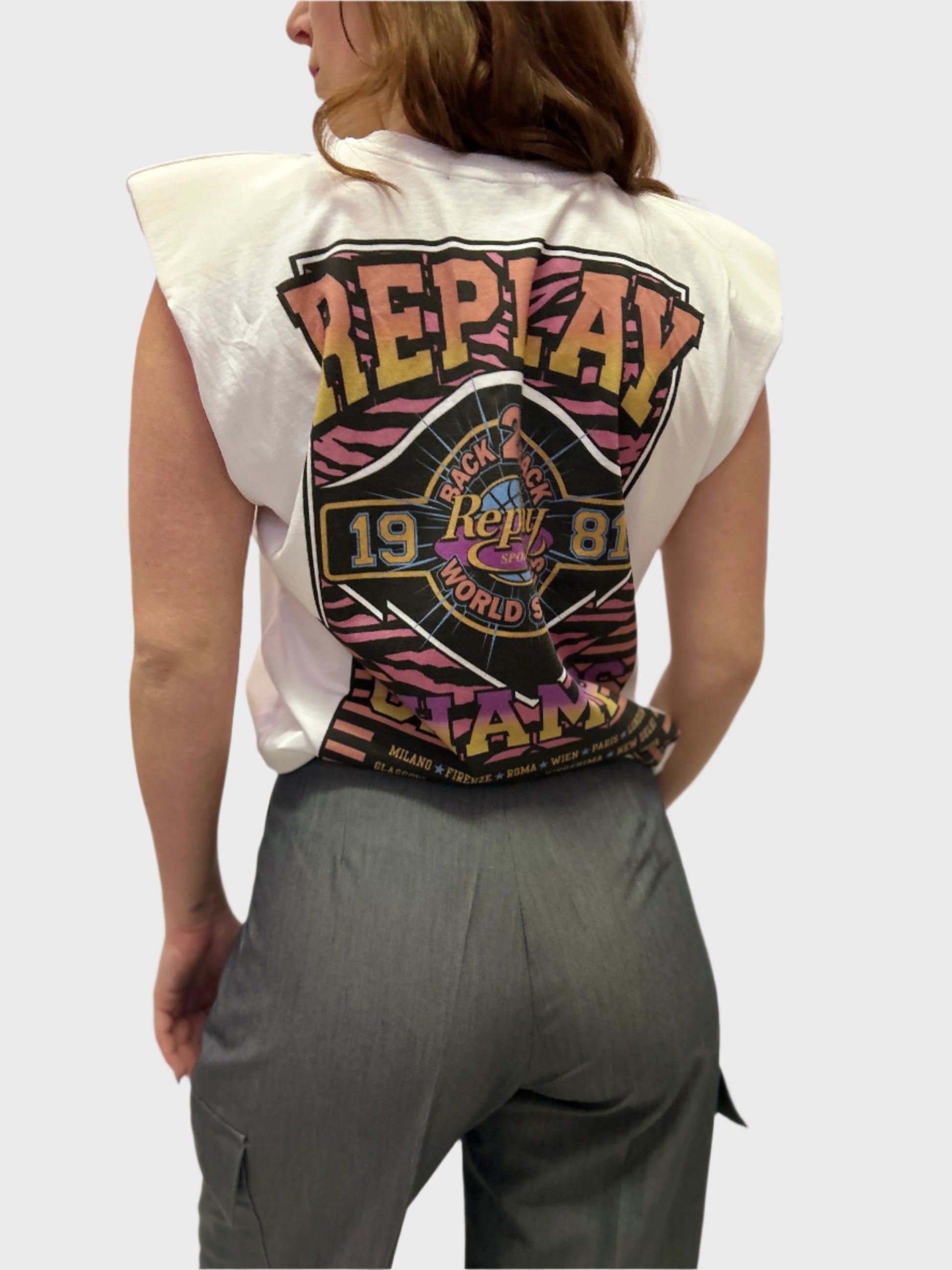 REPLAY DÁMSKÝ ŽERZEJOVÝ TOP S POTISKEM