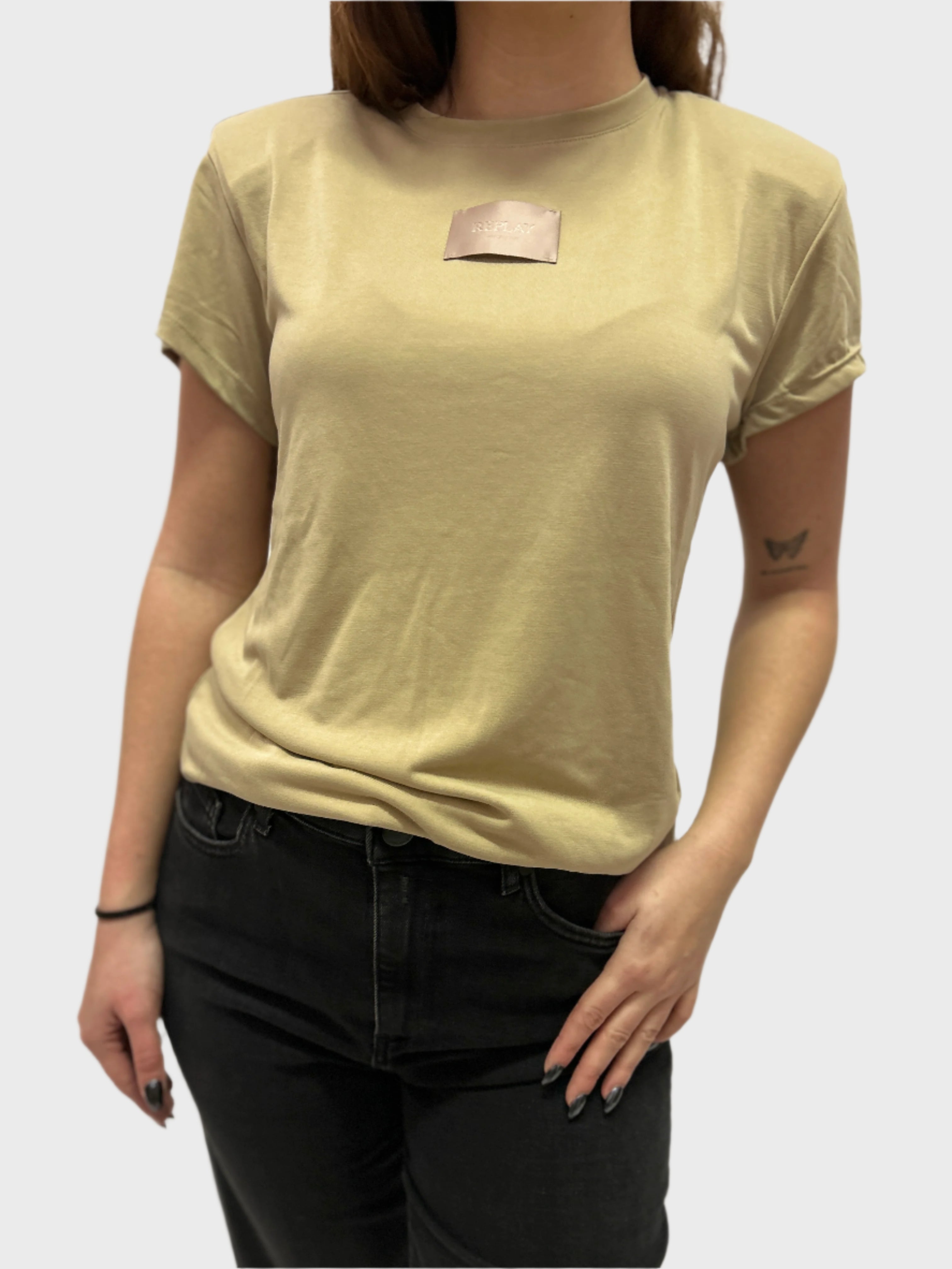 REPLAY DÁMSKÉ TRIČKO S LOGEM NA HRUDI