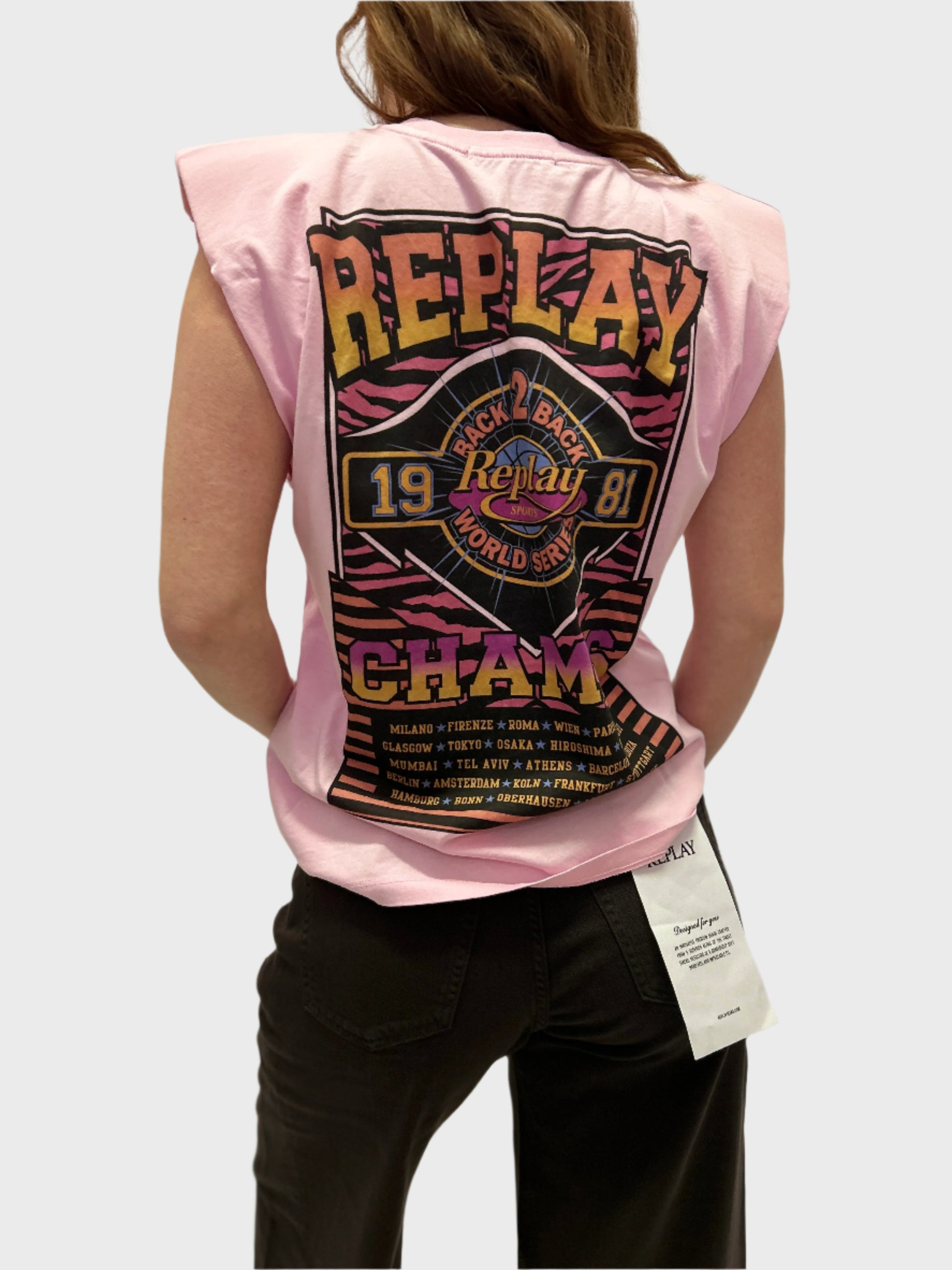 REPLAY DÁMSKÝ ŽERZEJOVÝ TOP S POTISKEM