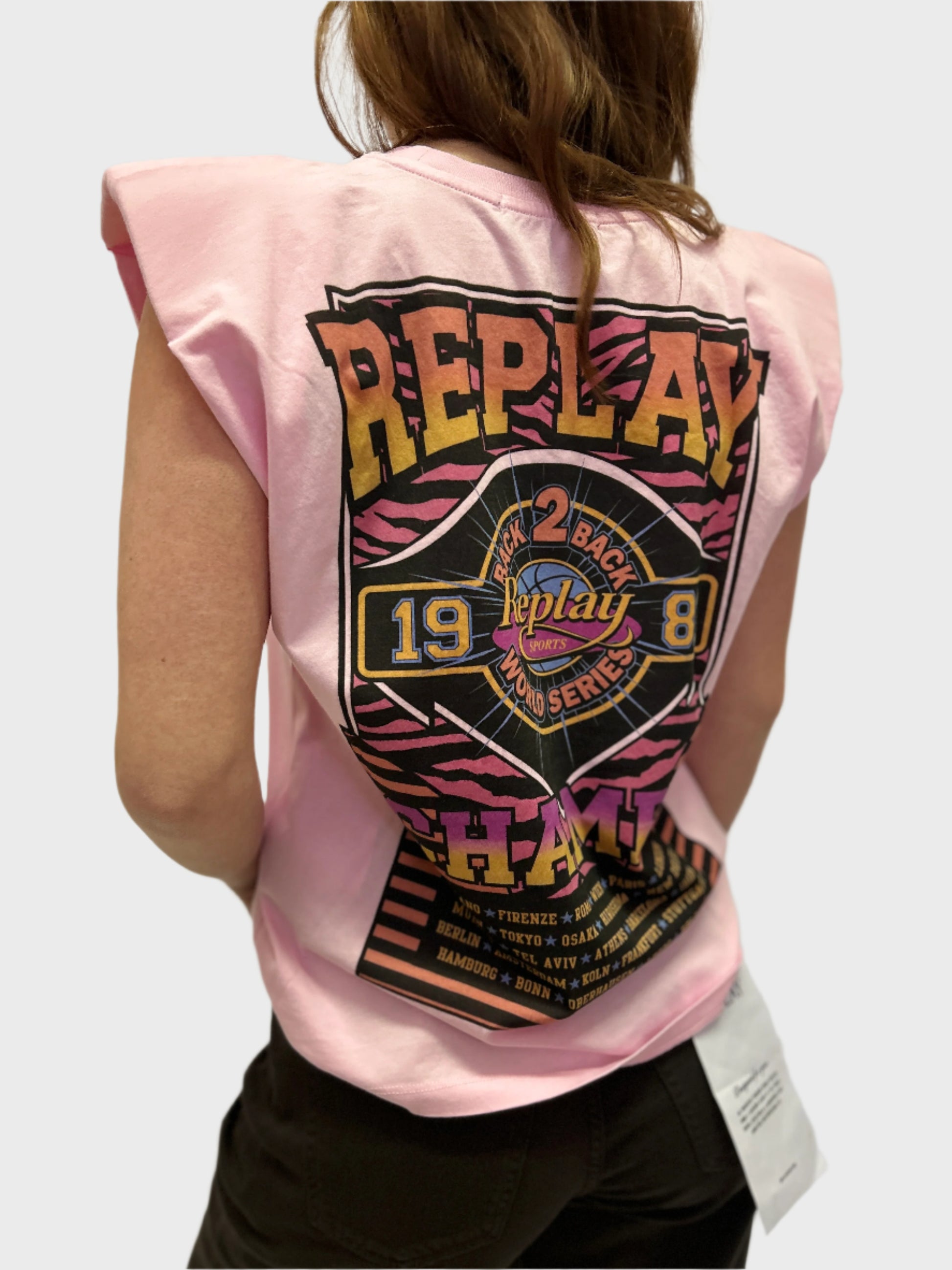 REPLAY DÁMSKÝ ŽERZEJOVÝ TOP S POTISKEM 